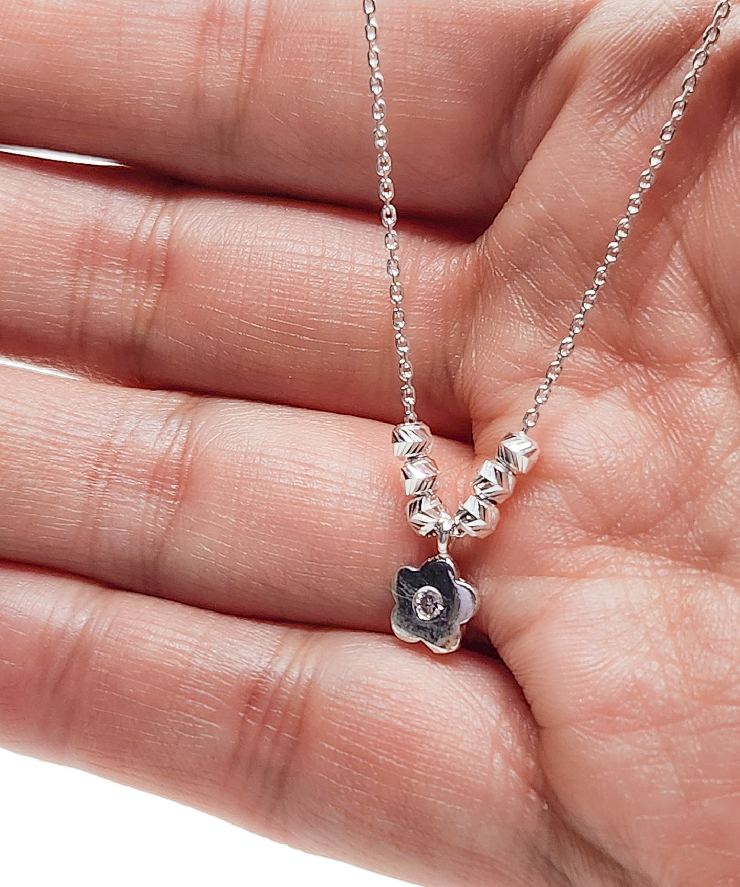 Gargantilla flor plata 925