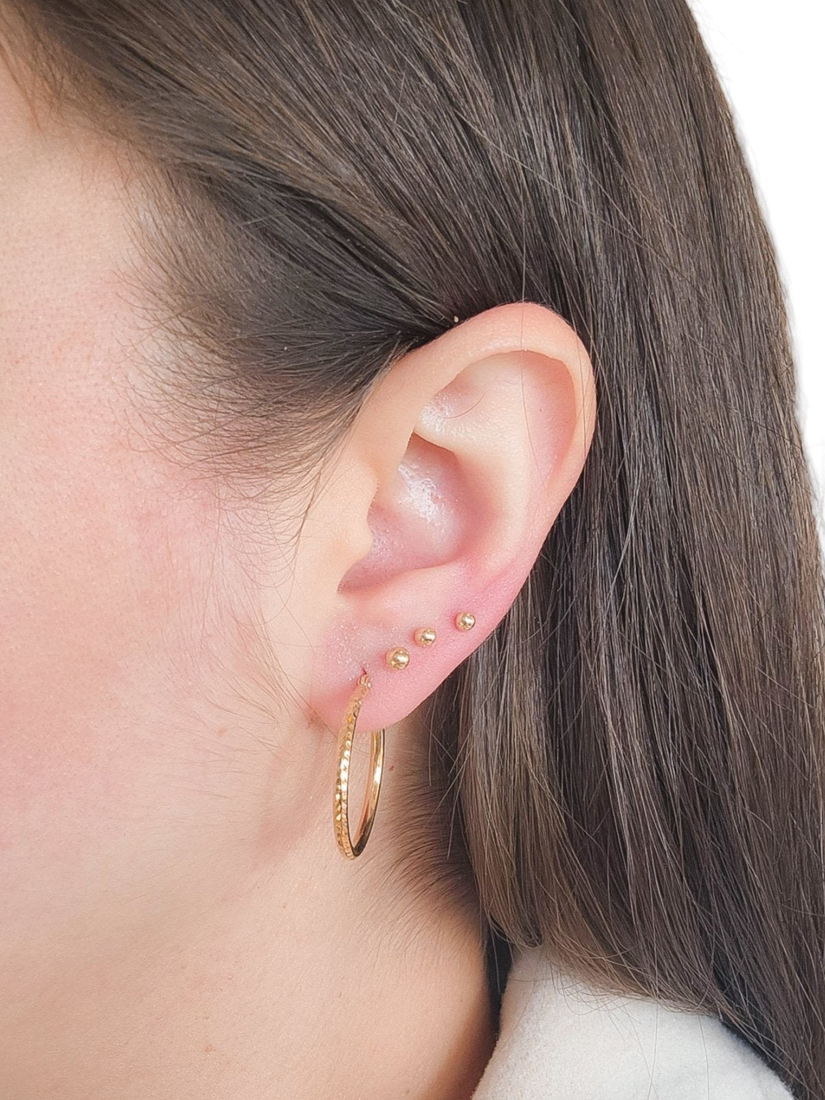 Arracadas diamantadas oro amarillo CHICAS 10k