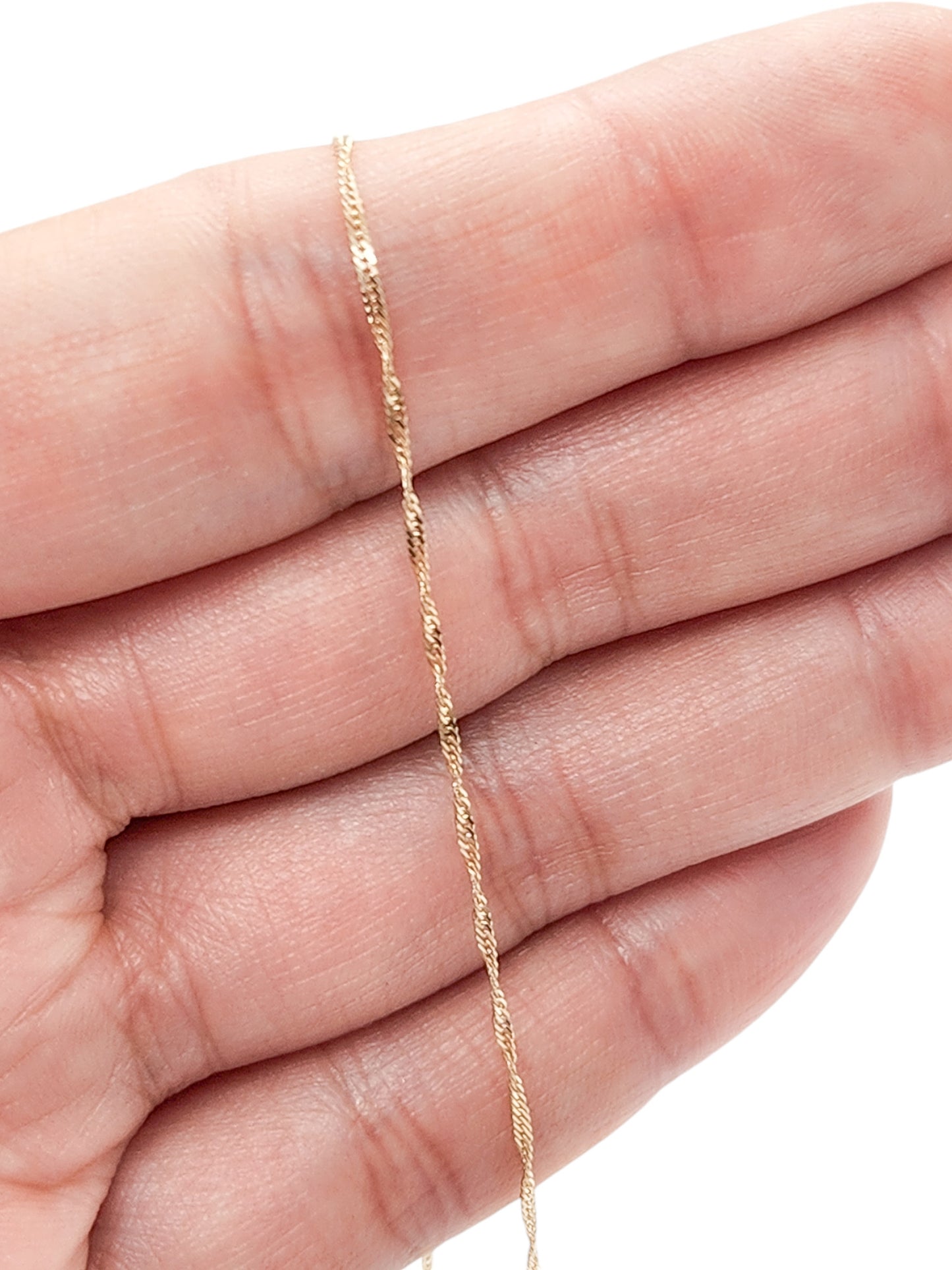 Cadena estilo singapur 1mm (ultra delgada) oro 10k