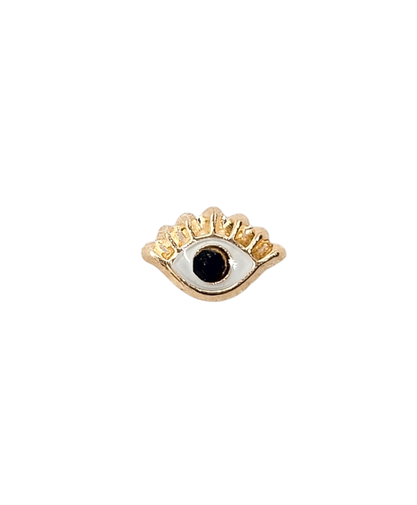 Par o Pieza de Broquel ojo turco negro oro 10k