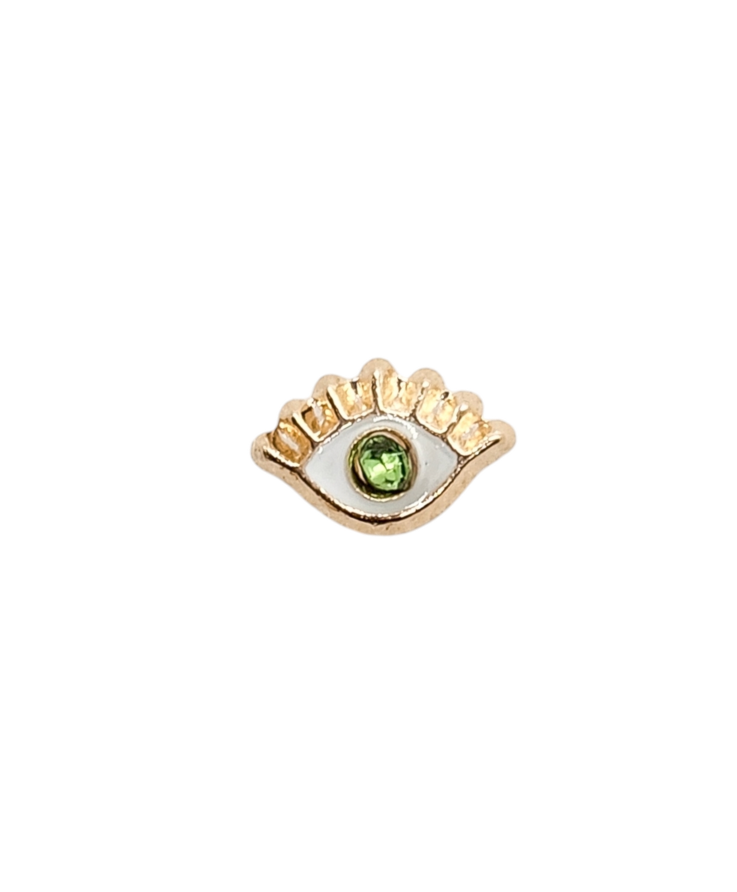 Par o Pieza de Broquel ojo turco verde oro 10k