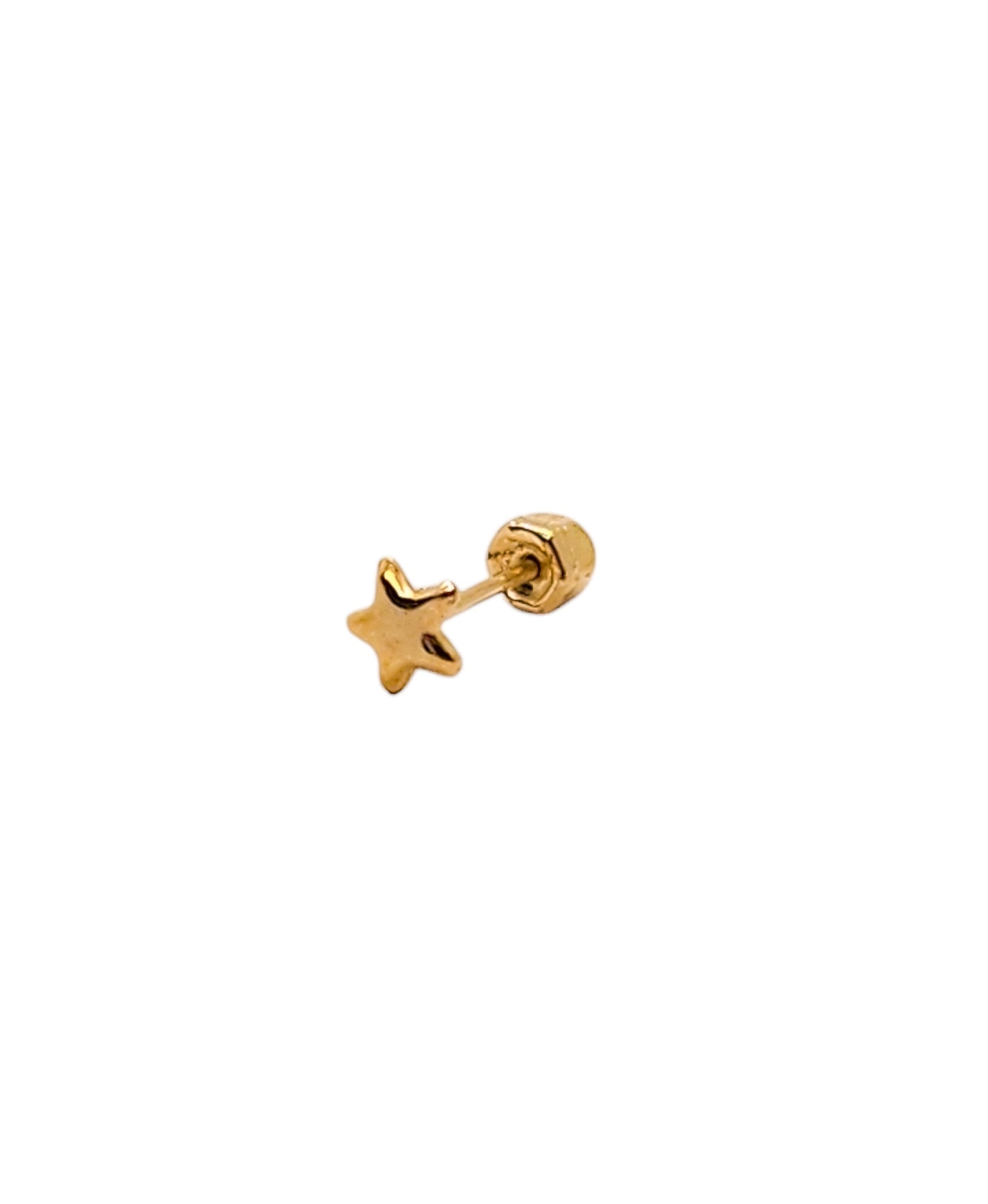 Par o Pieza de Broquel Estrella Mini Oro 10k DORADO