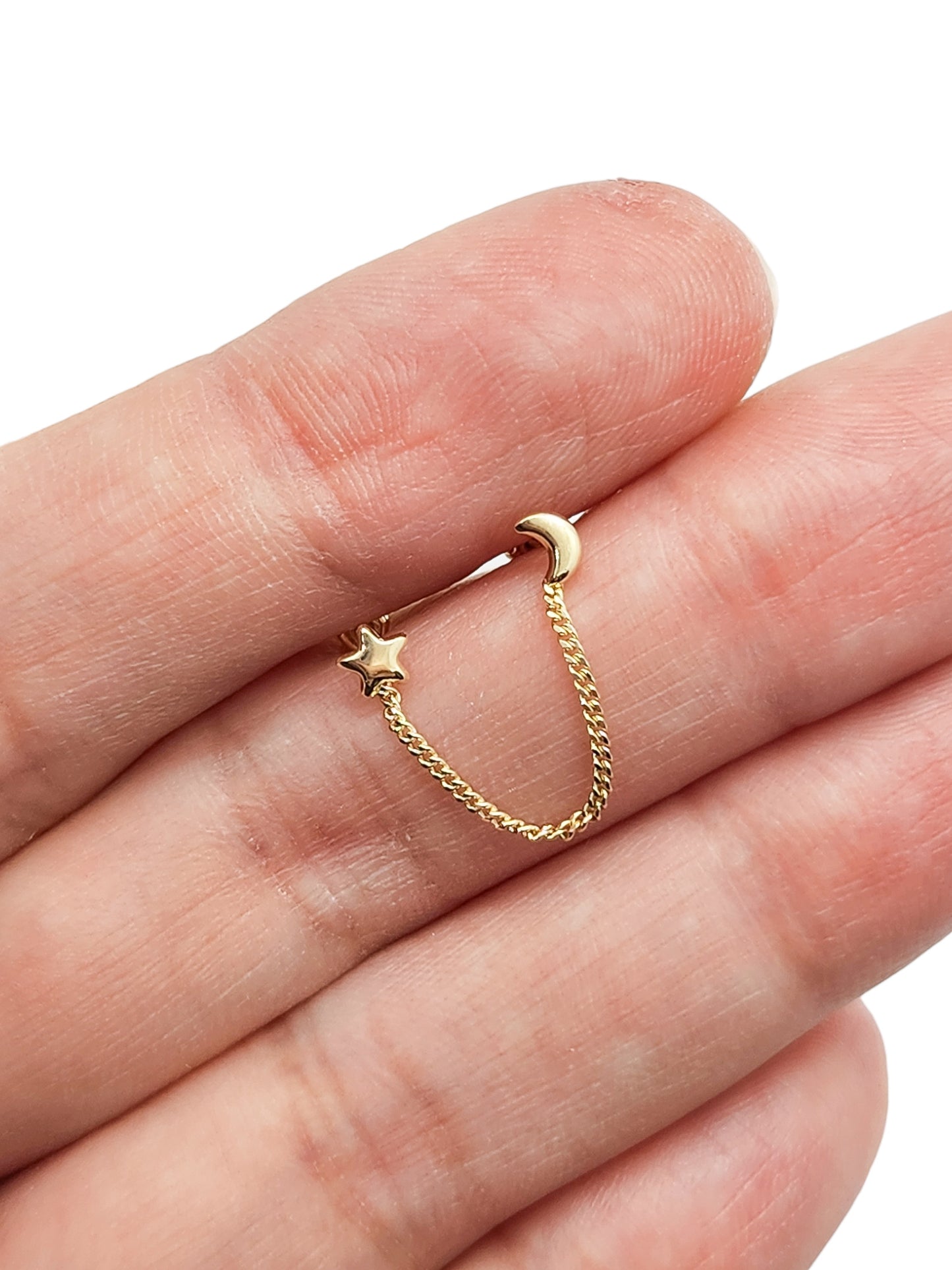 Pieza broquel de cadenita luna y estrella