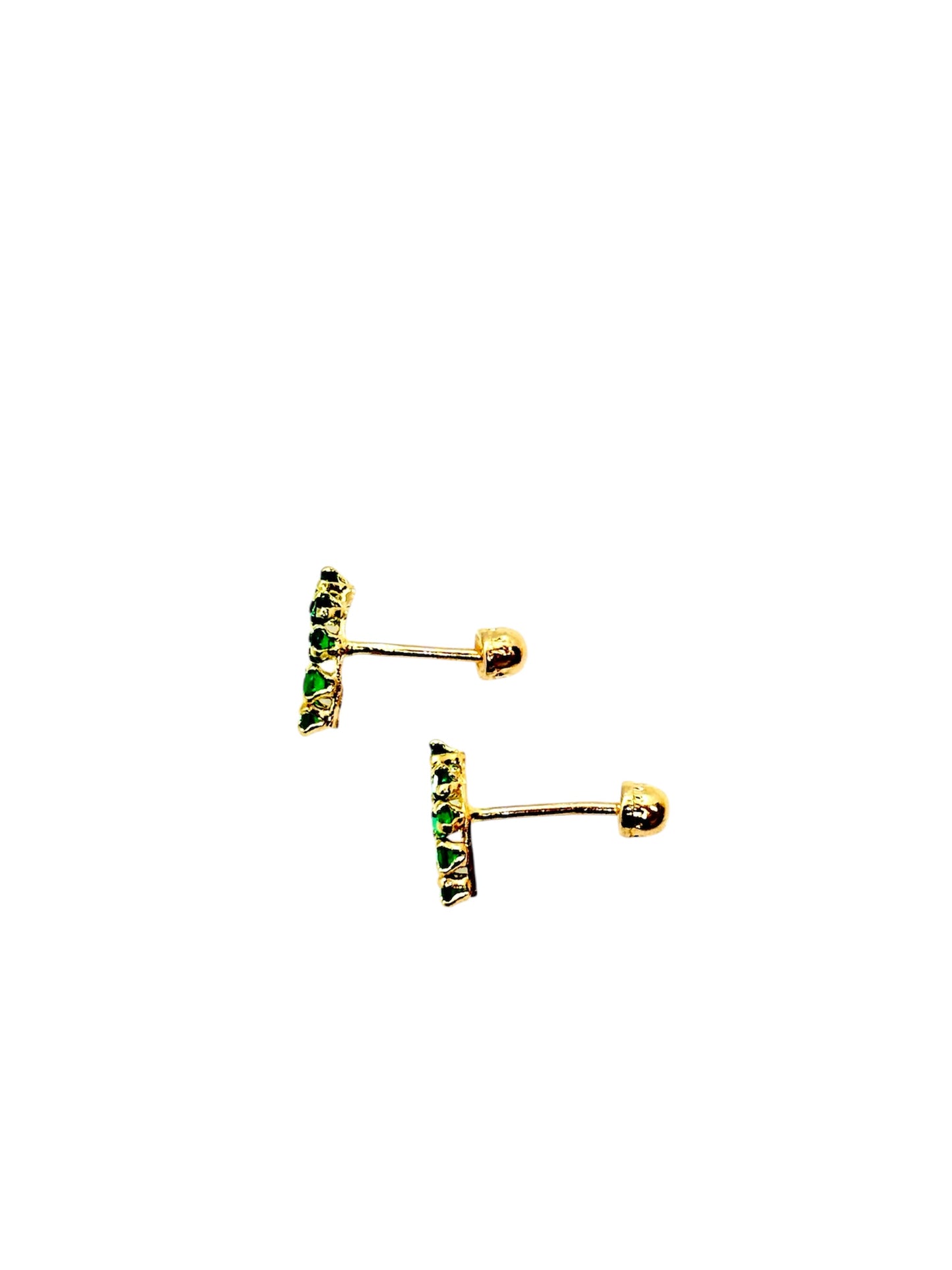 Par Broquel Curvo 7mm con circonita Oro 10k