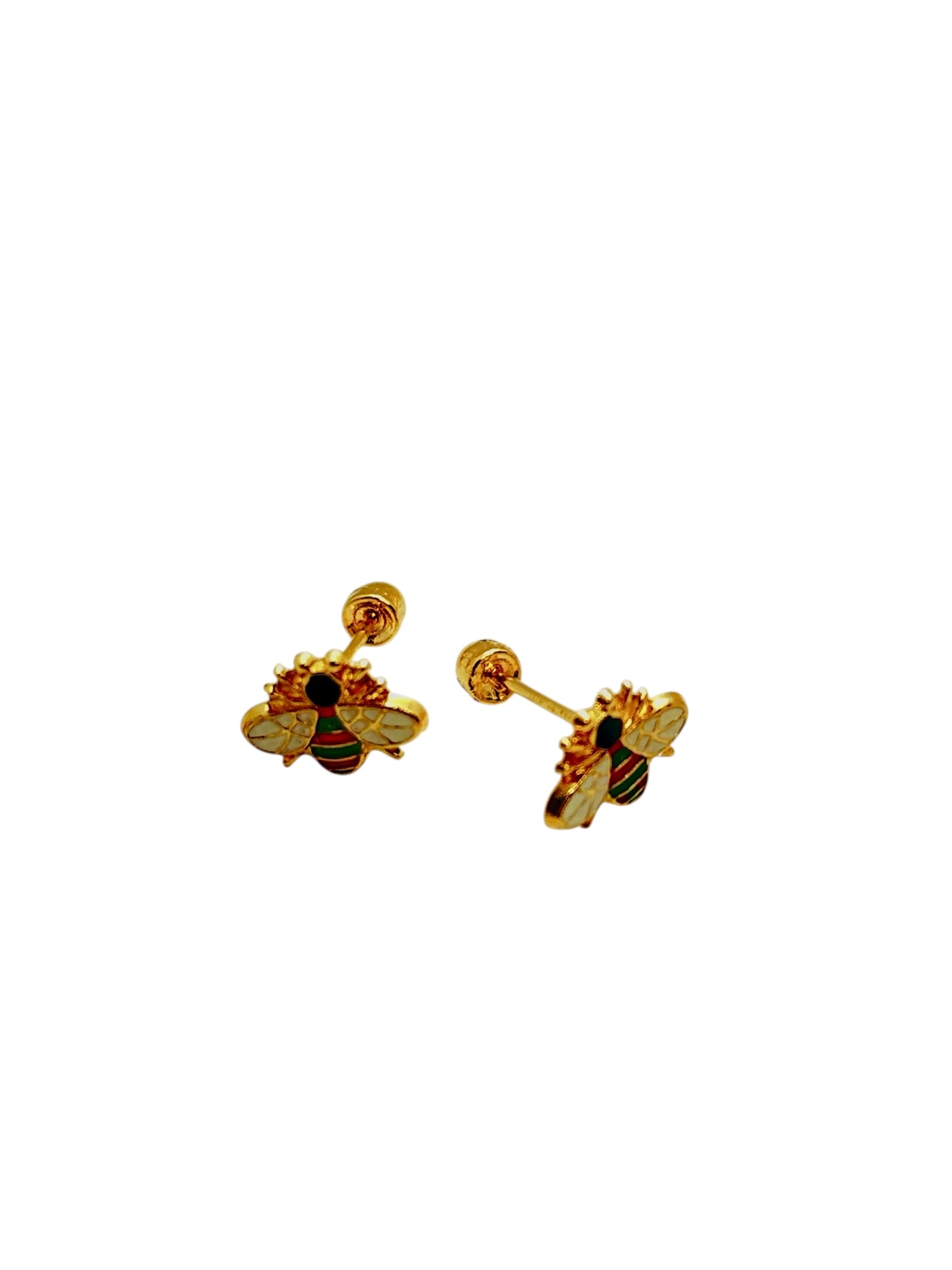 Par Broquel abeja Oro 10K