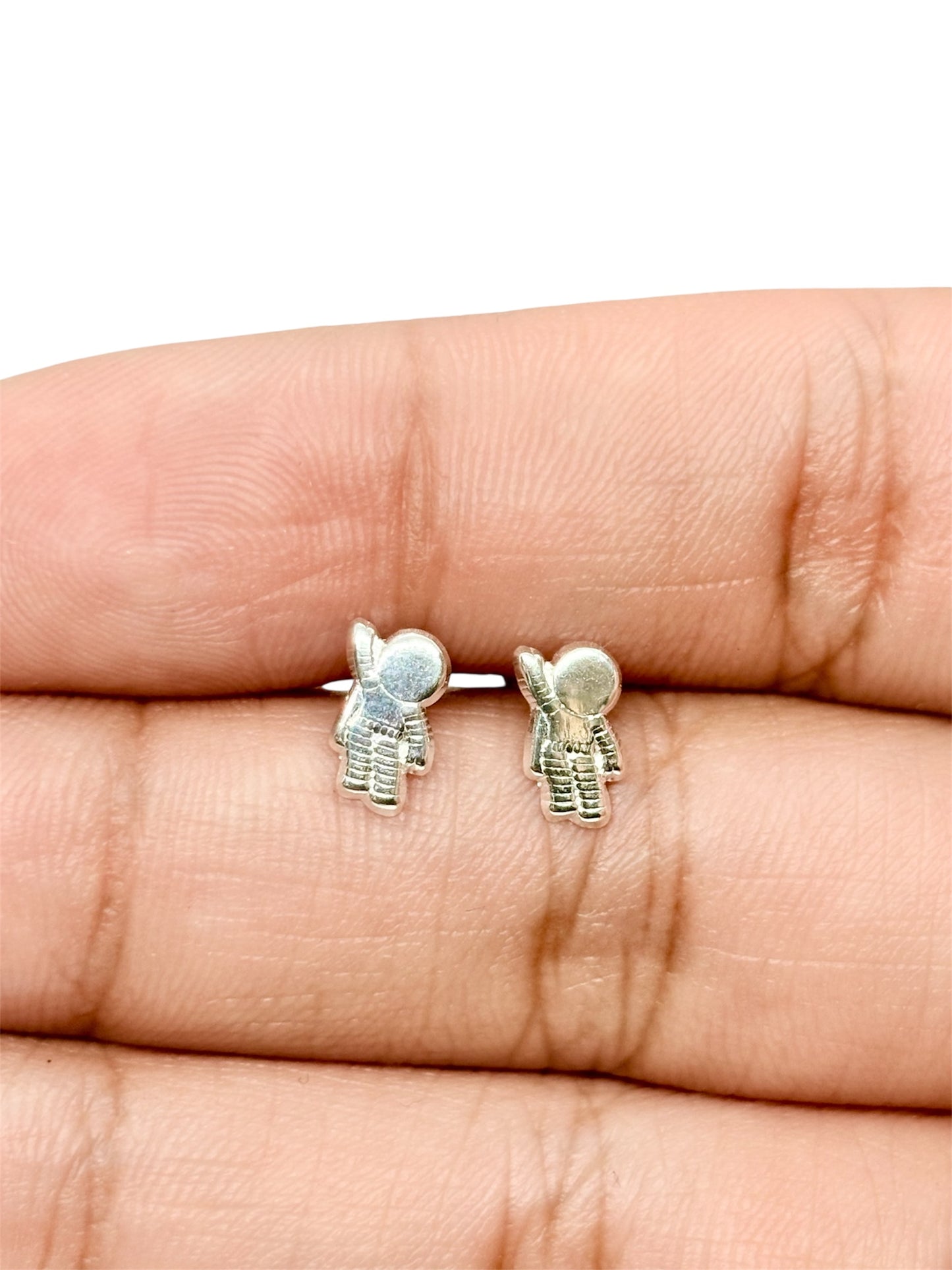 Par de broquel en forma de astronauta Plata 925