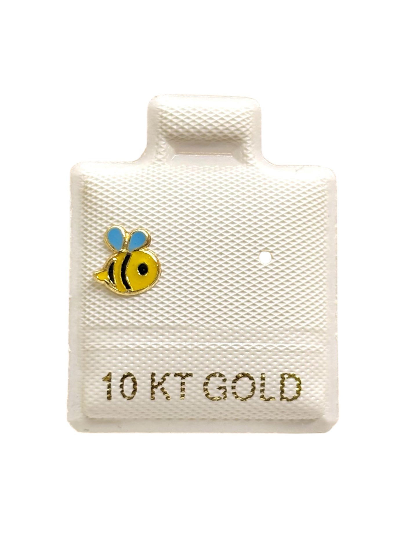 Par o pieza Broquel Abejita esmaltado ORO 10K