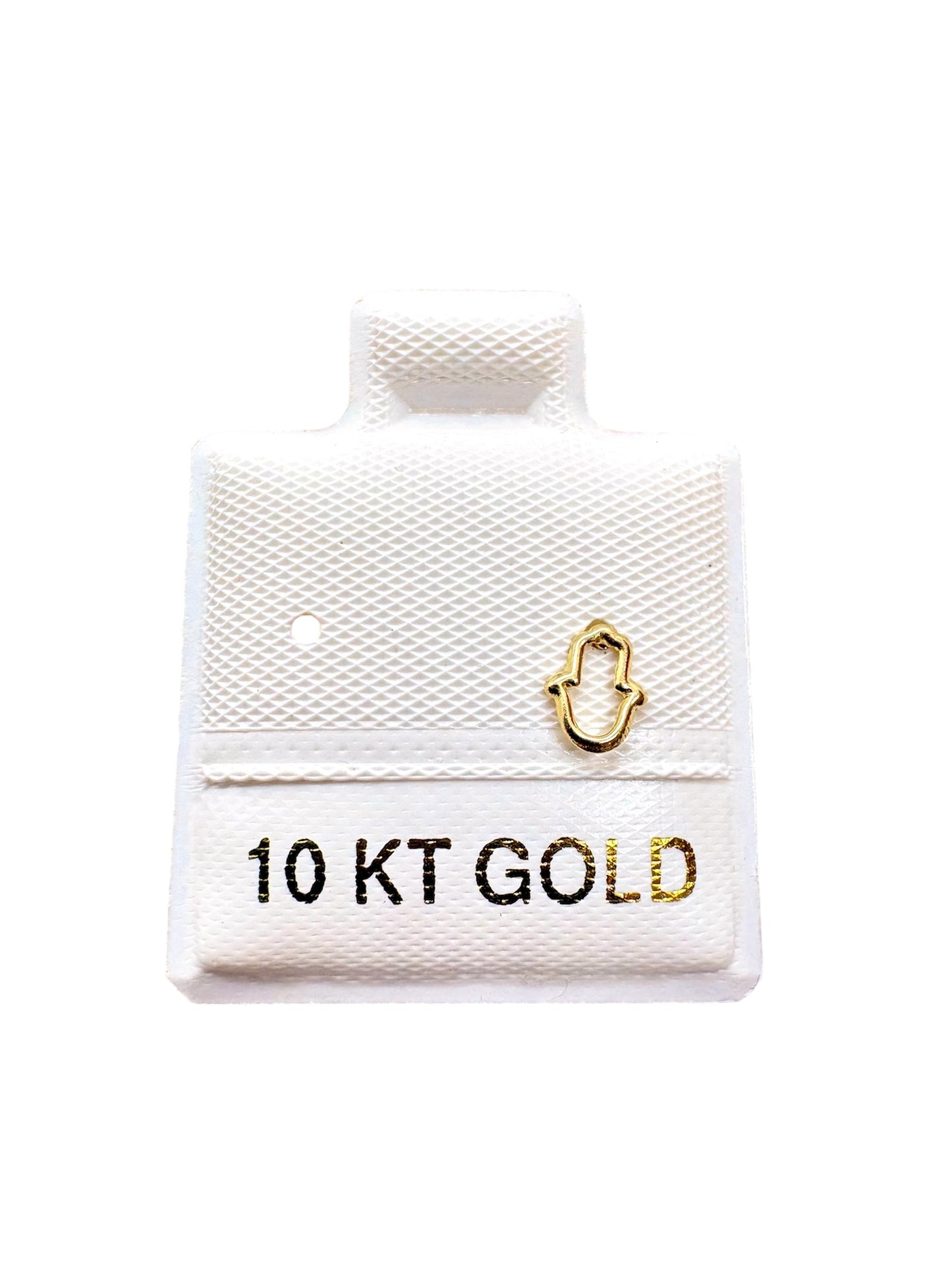 Par o pieza Broquel silueta mano Fatima ORO 10K