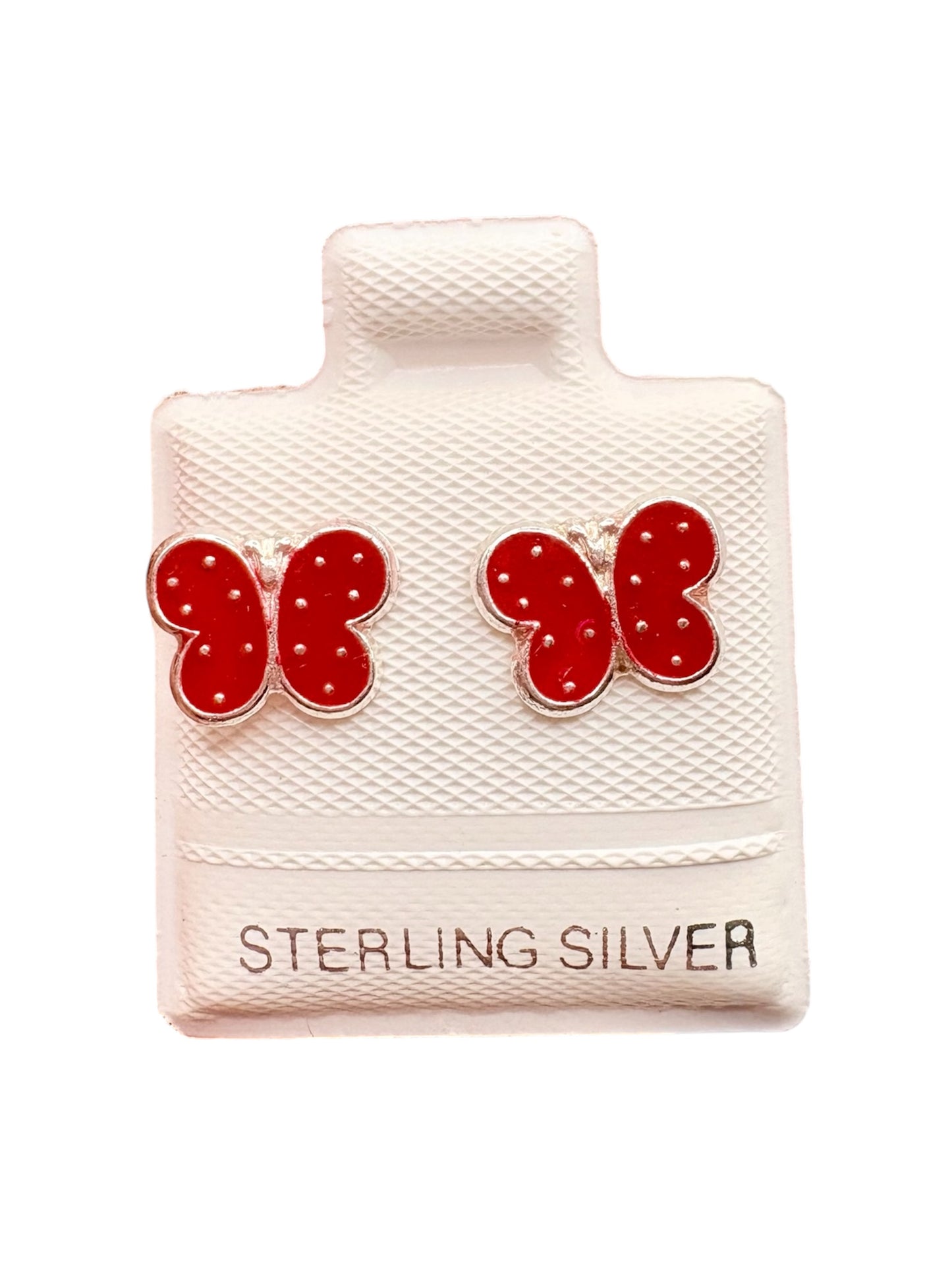Par broquel Mariposa colores Plata 925