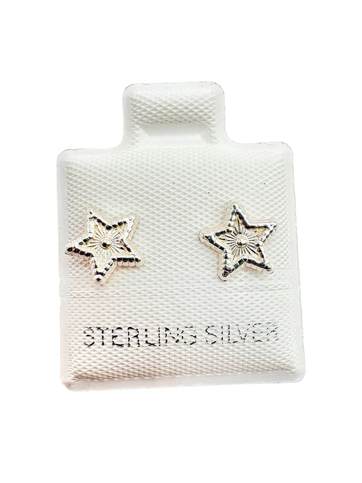 Par estrella diamantada plata 925
