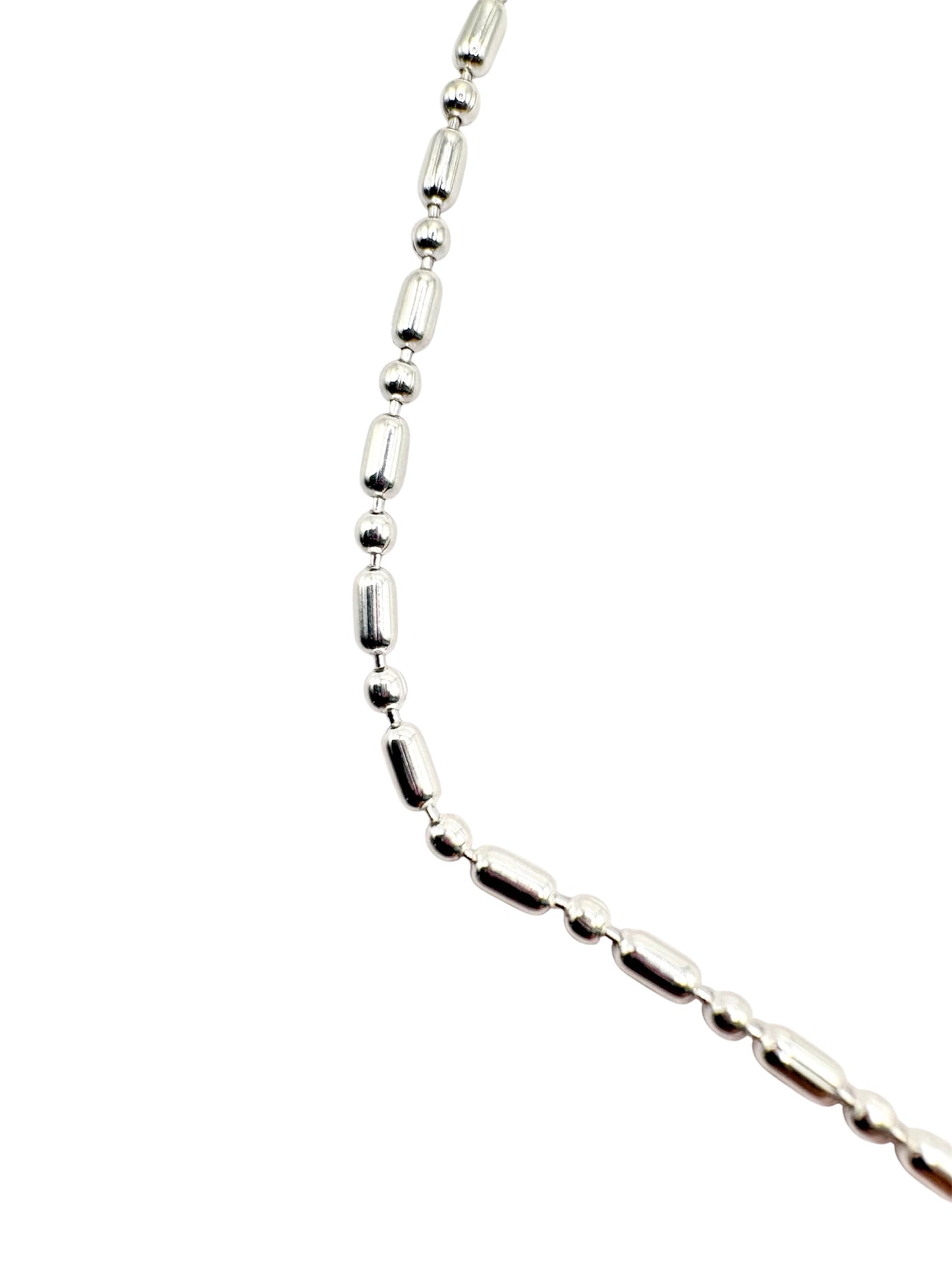 Cadena rectángulo y esferas hecho de plata 925