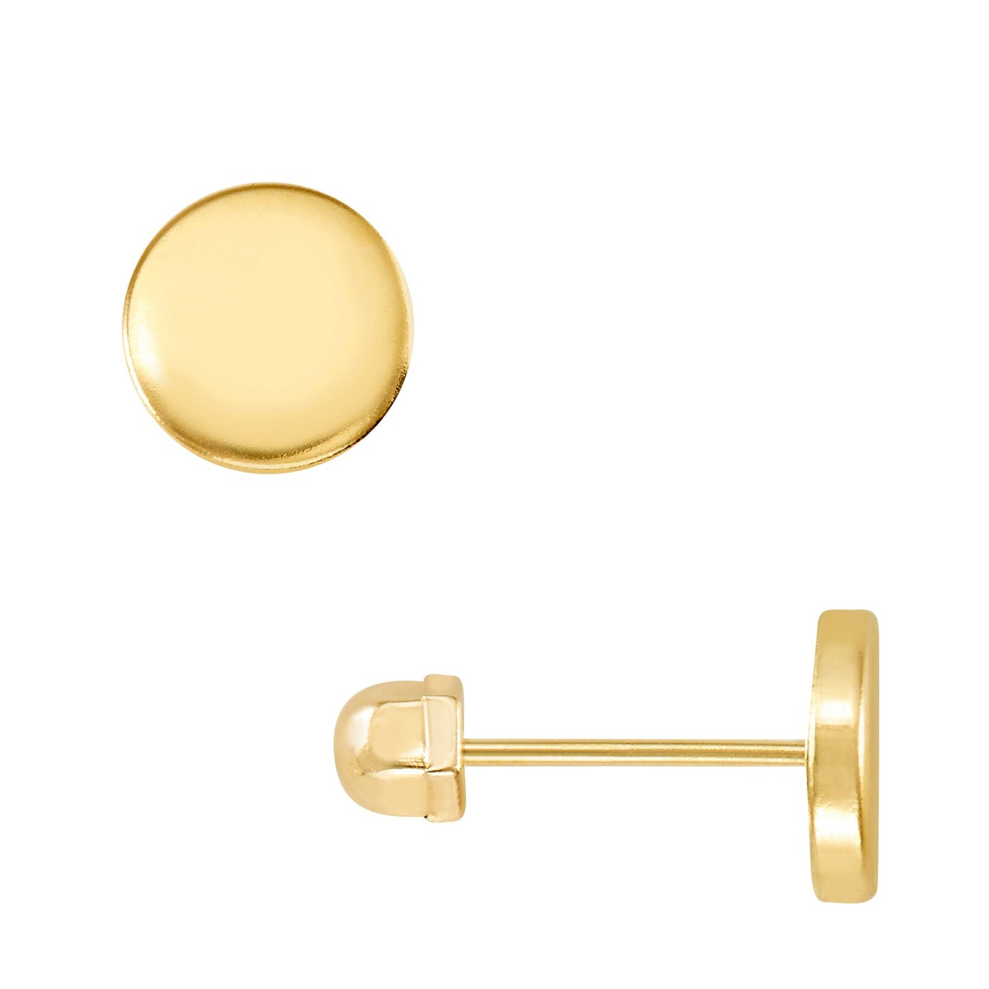 Par o Pieza de Broquel Tachuela GRANDE oro 10k DORADO