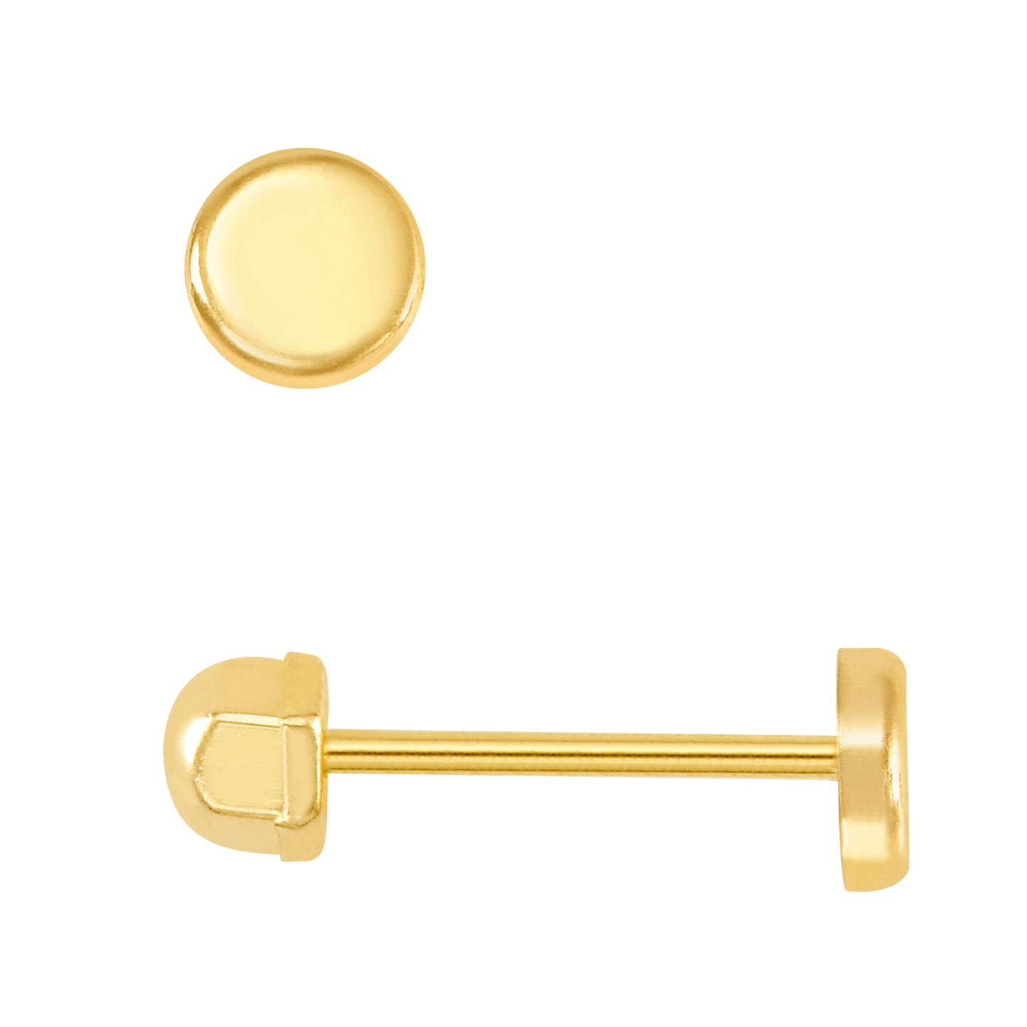 Par o Pieza de Broquel Tachuela CHICA oro 10k DORADO