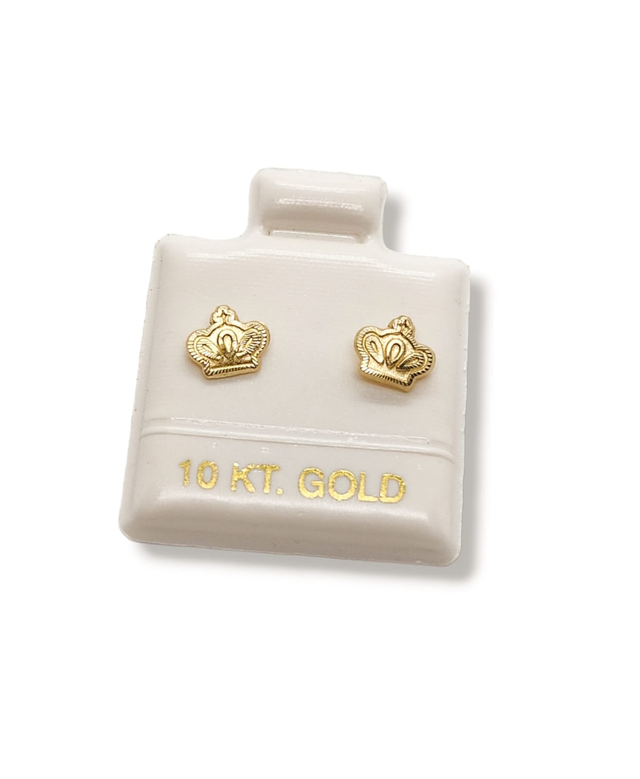 Par de Broquel corona princess mini oro 10k