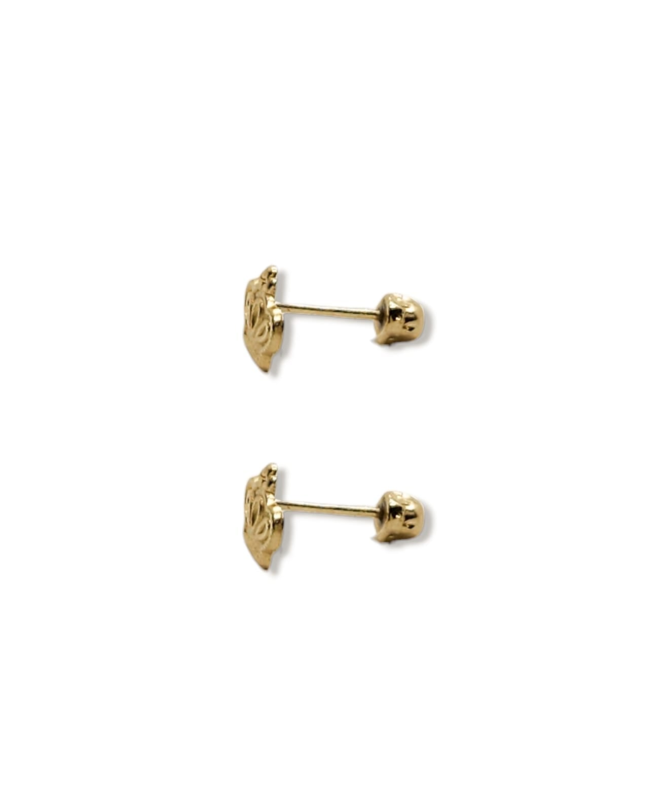 Par de Broquel corona princess mini oro 10k