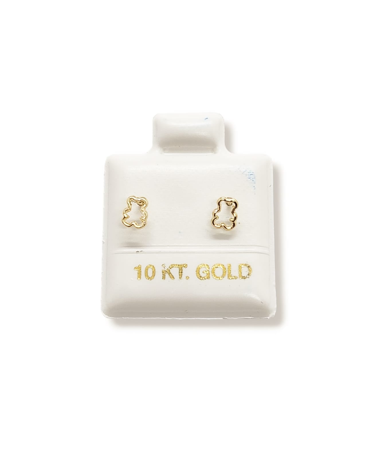 Par o pieza de Broquel osito silueta oro de 10k