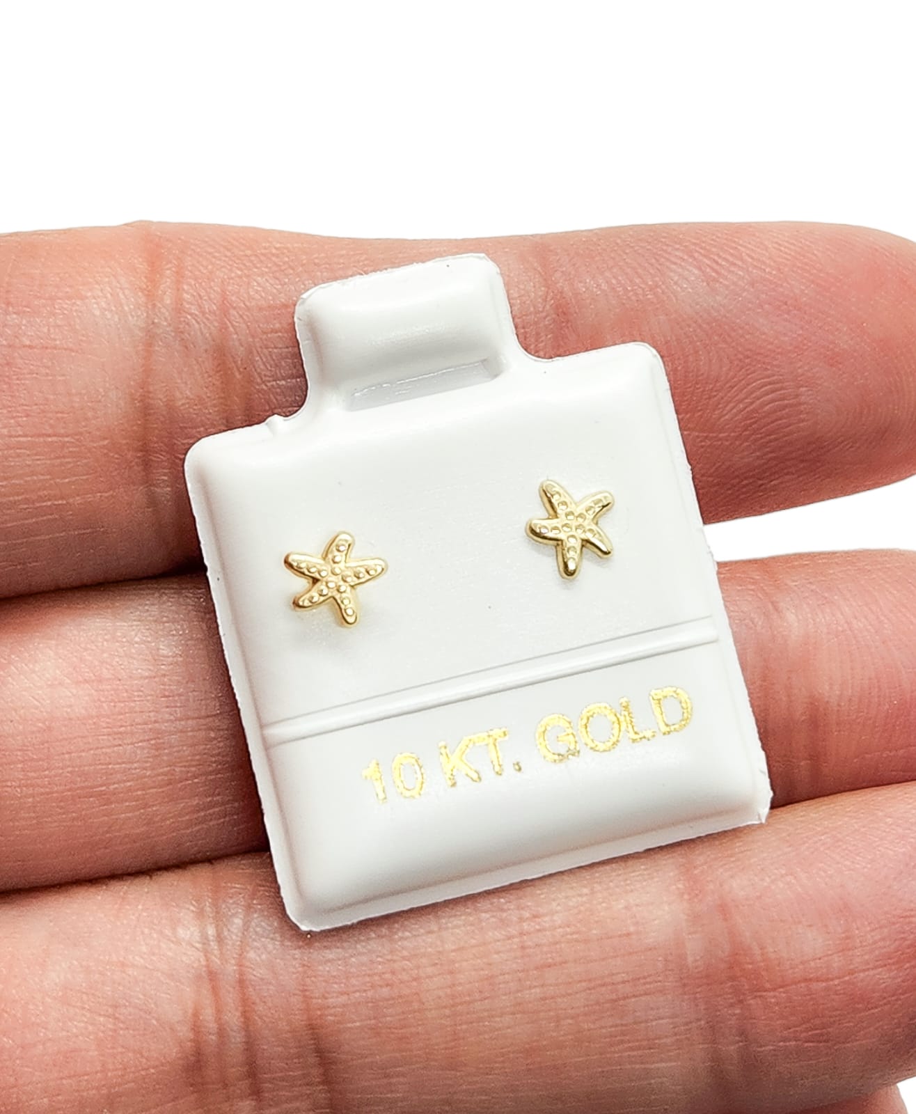 Par o Pieza de Broquel Estrella de Mar Mini Oro 10k