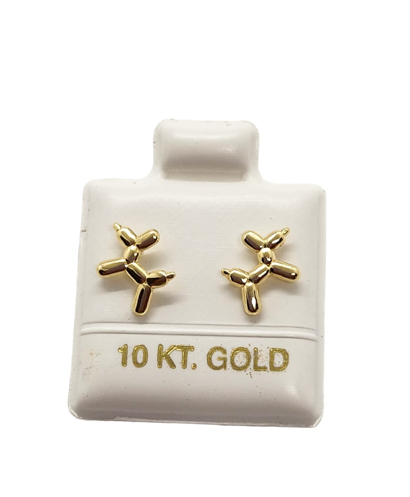 Par de Broquel perro globo oro de 10k DORADO
