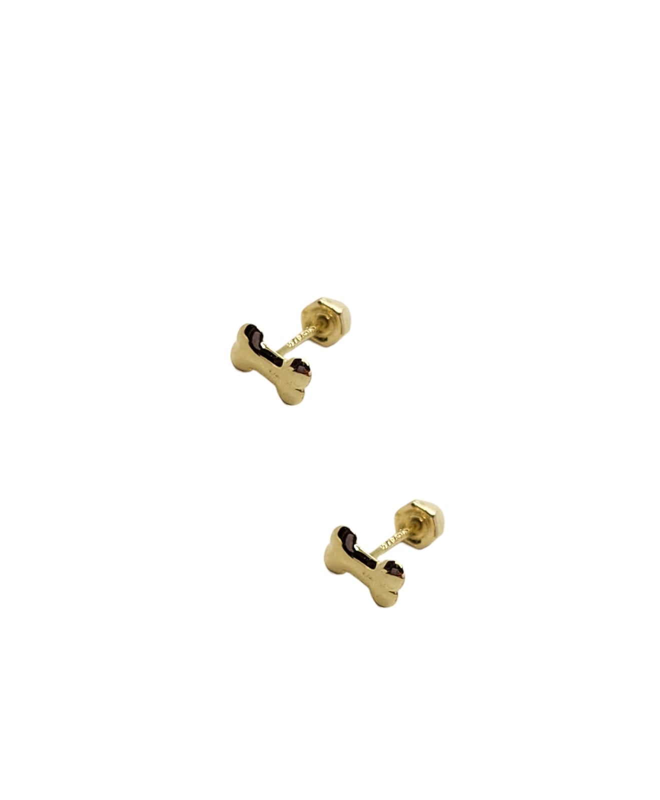 Par o Pieza de Broquel Mini Hueso Oro de 10k DORADO