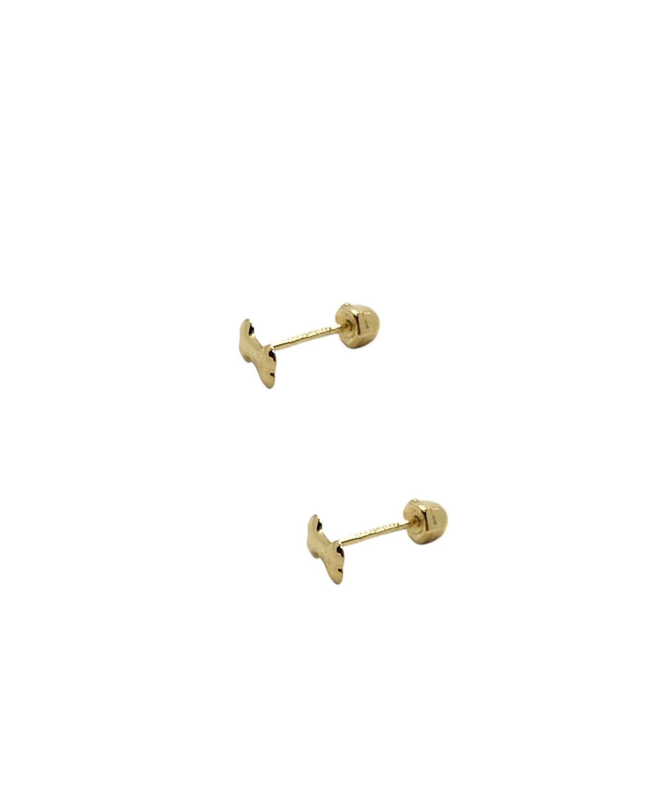 Par o Pieza de Broquel Mini Hueso Oro de 10k DORADO