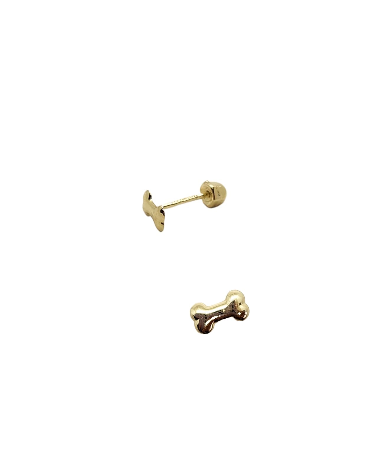 Par o Pieza de Broquel Mini Hueso Oro de 10k DORADO