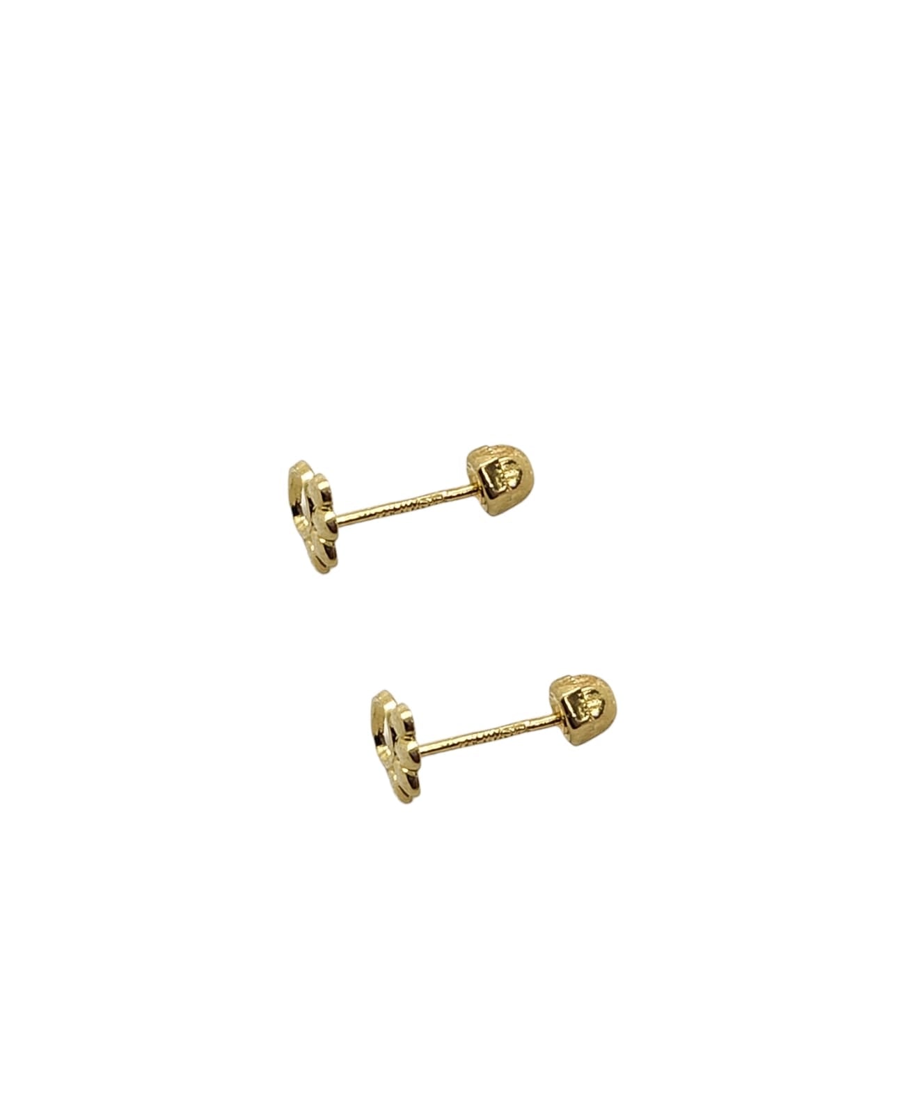 Par o Pieza de Broquel Mini Huella Perrito Silueta Oro de 10k DORADO