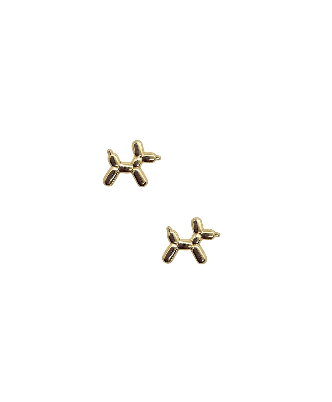 Par de Broquel perro globo oro de 10k DORADO