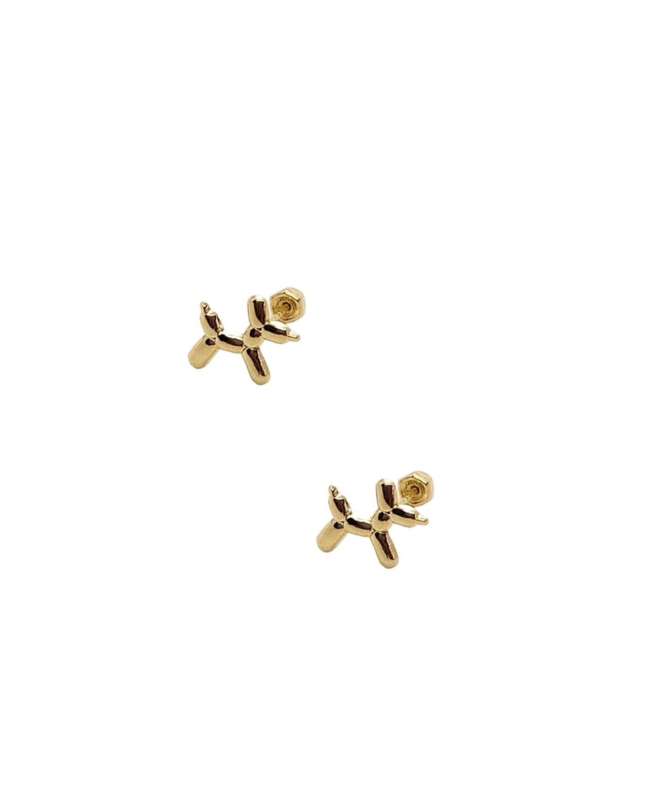 Par de Broquel perro globo oro de 10k DORADO