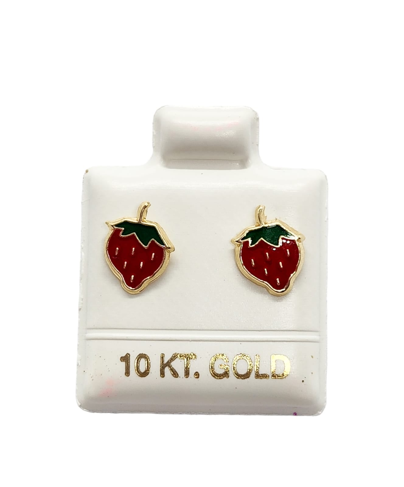 Par de Broquel fresa esmalte oro 10k DORADO