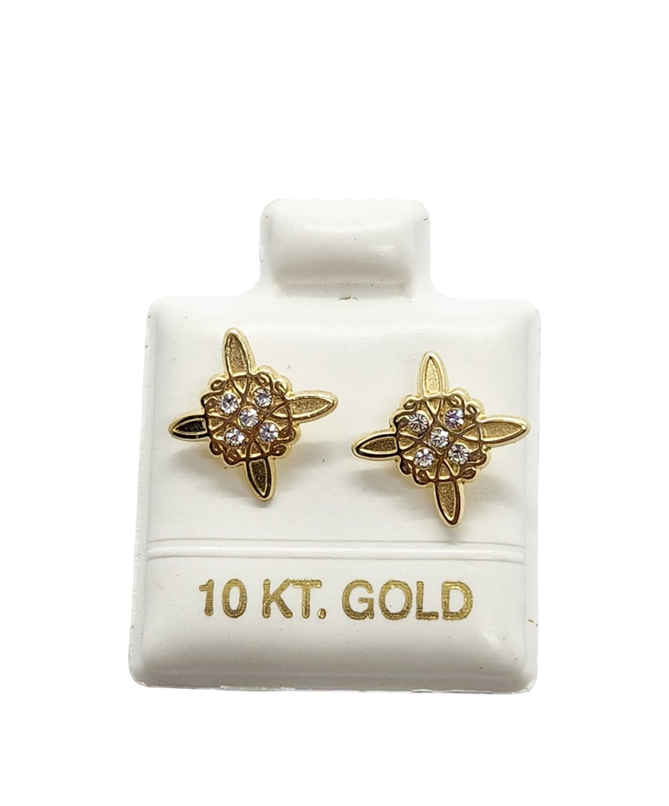 Par o Pieza de Broquel Nudo de Bruja Esmalte BLANCO oro 10k DORADO