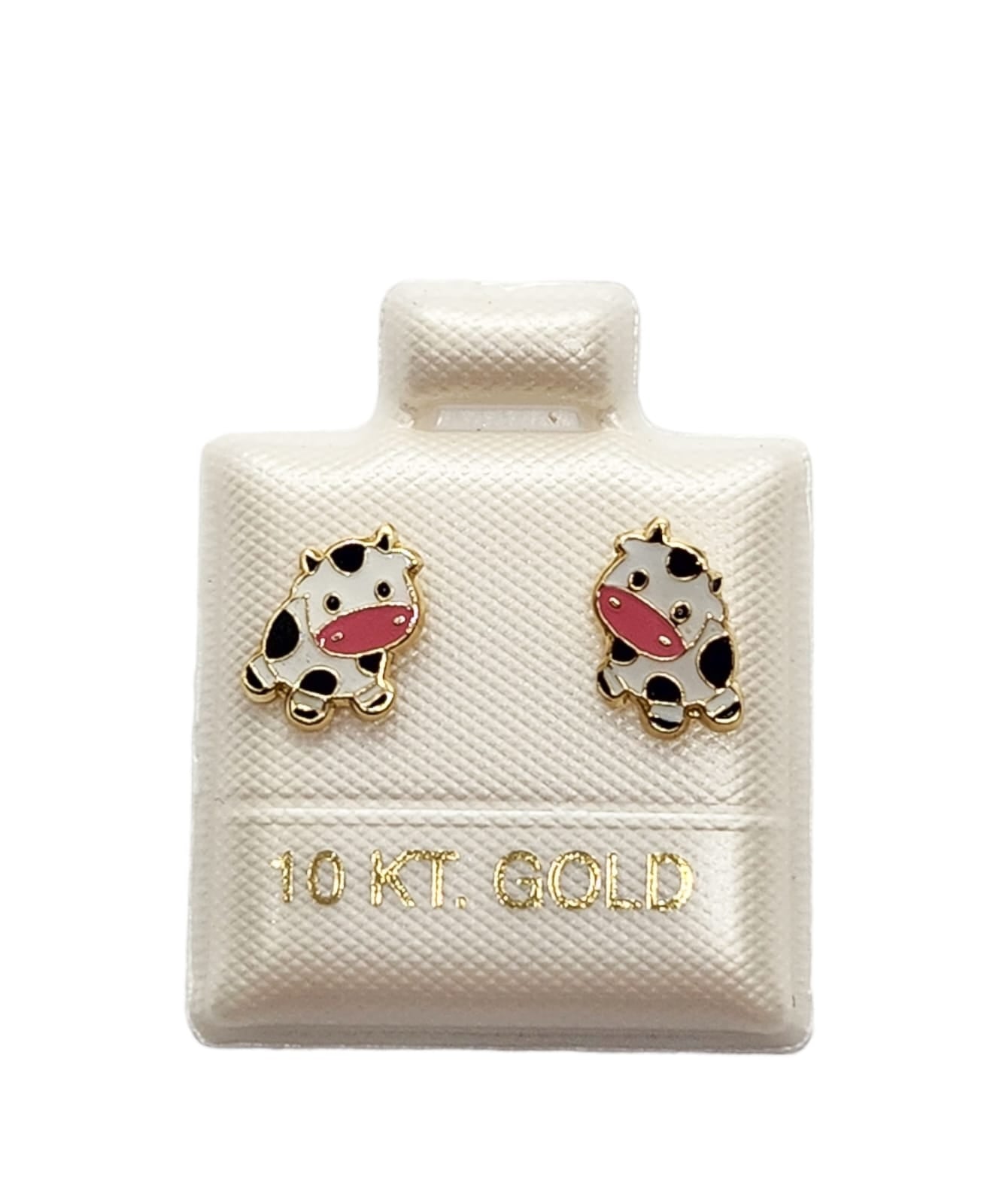Par de Broquel vaca esmalte oro 10k DORADO