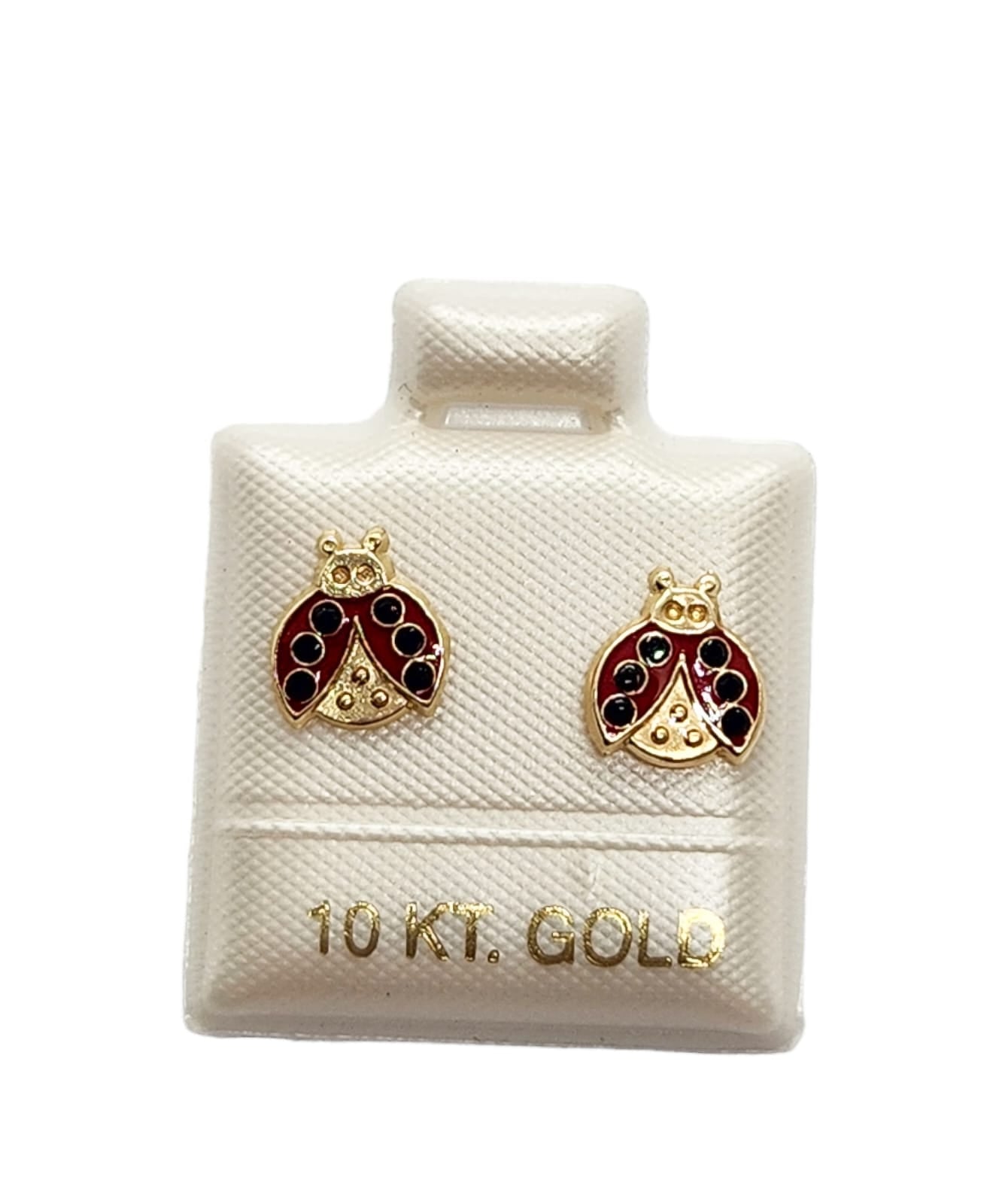 Par de Broquel catarina 2 TAMAÑOS esmalte oro 10k DORADO
