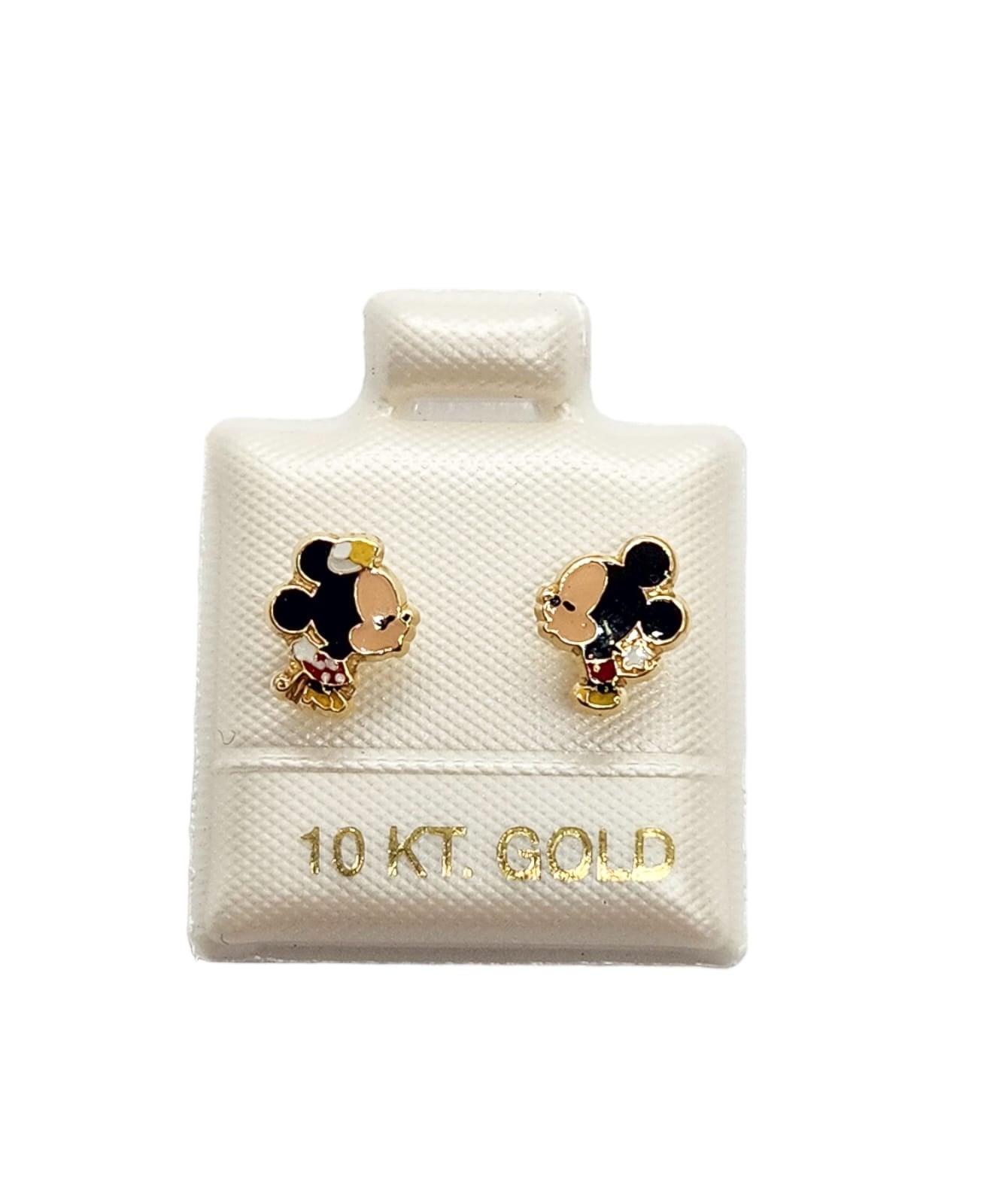 Par de Broquel pareja ratón oro 10k DORADO