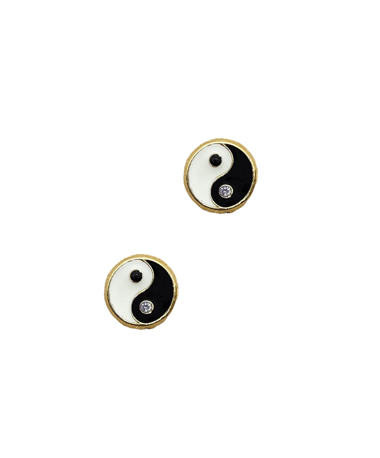 Par de Broquel yinyan esmalte oro 10k DORADO