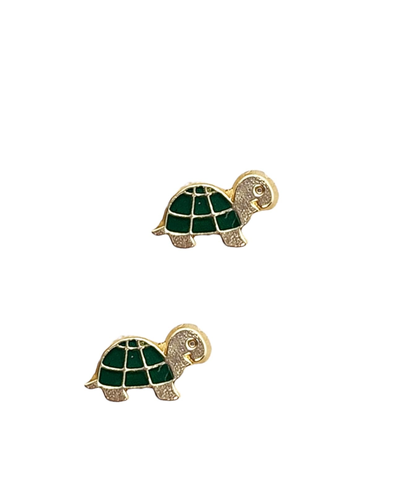 Par de broquel tortuga esmalte oro 10k DORADO