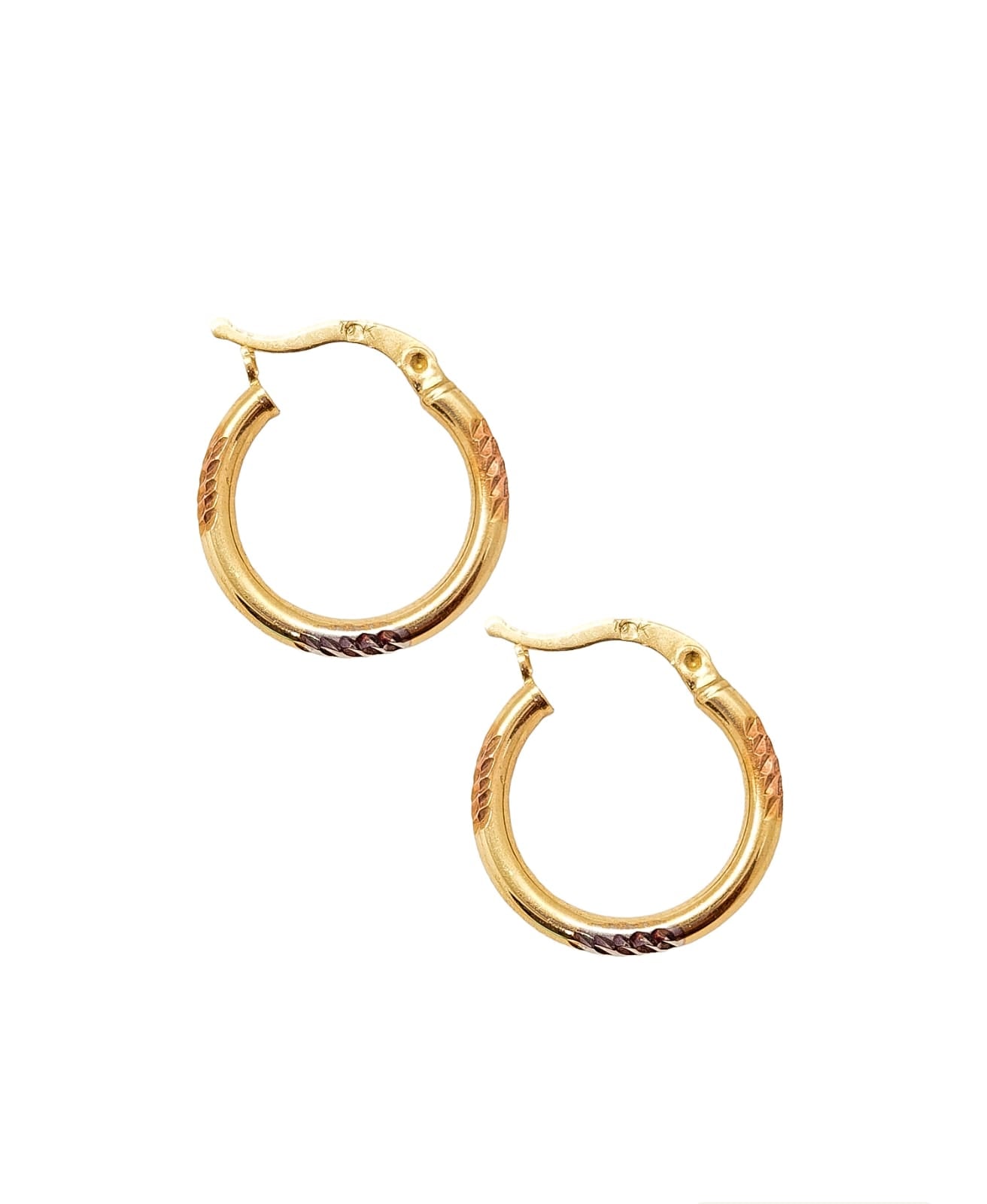 Arracadas 3 oros básicas facetadas CHICAS