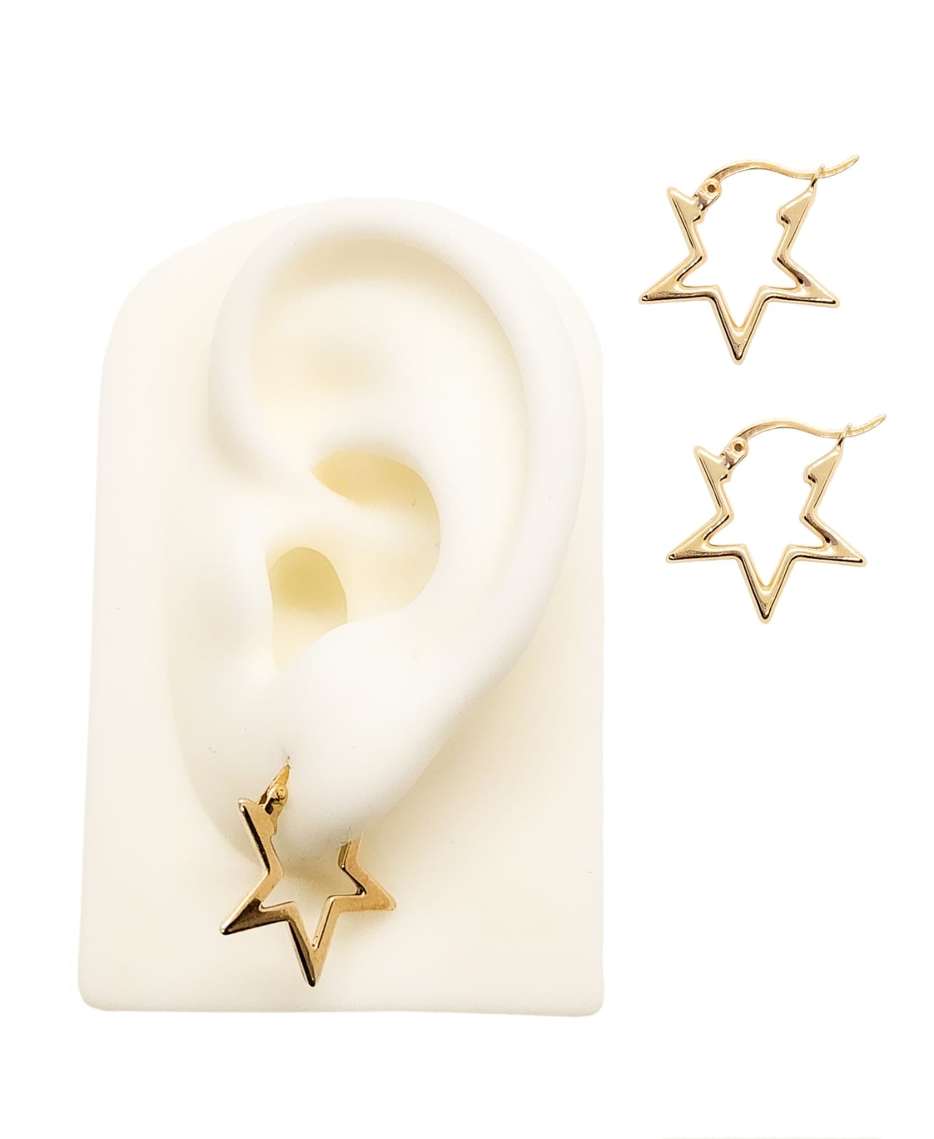 Aretes en forma de estrellas lisas básicas