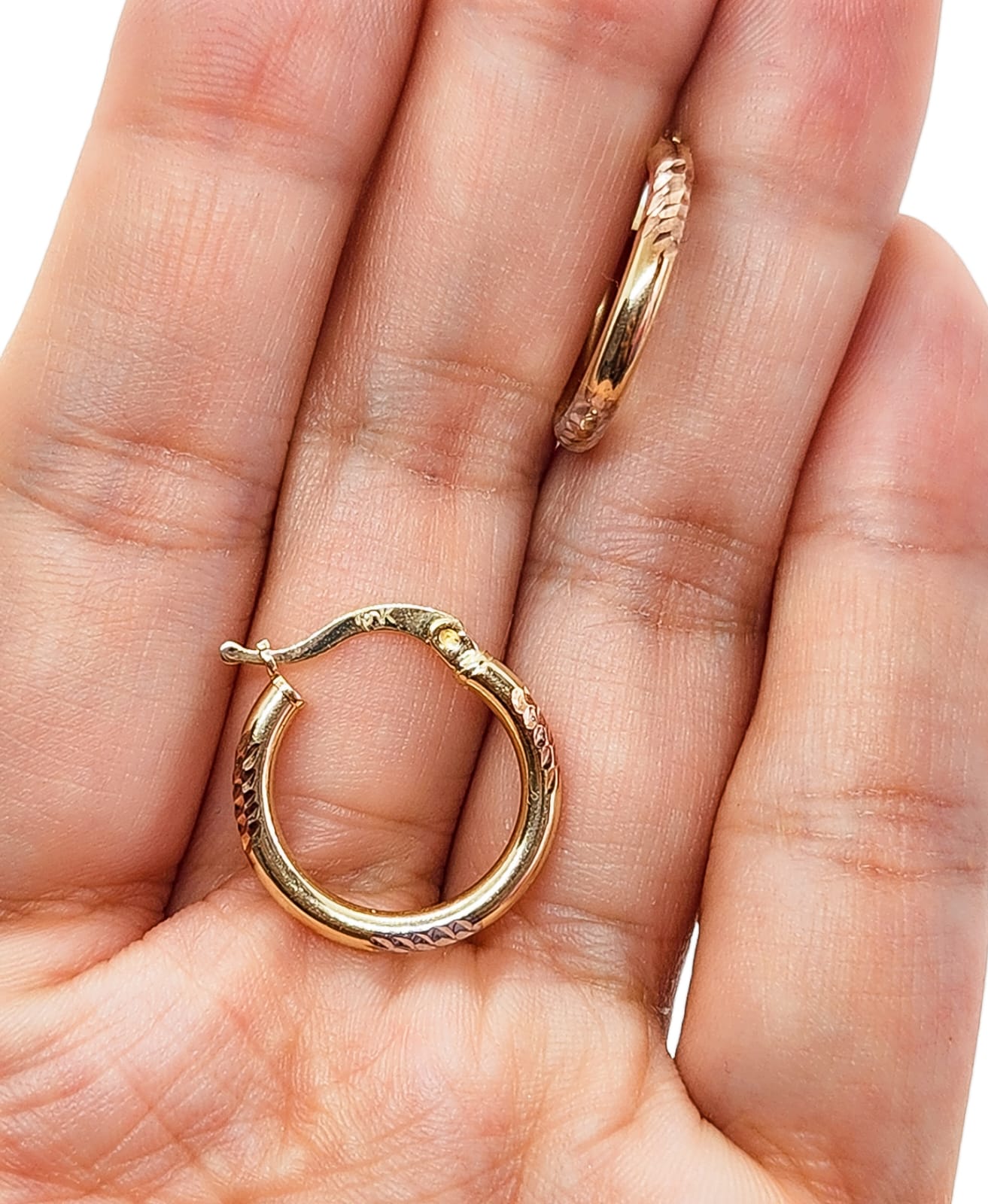 Arracadas 3 oros básicas facetadas CHICAS