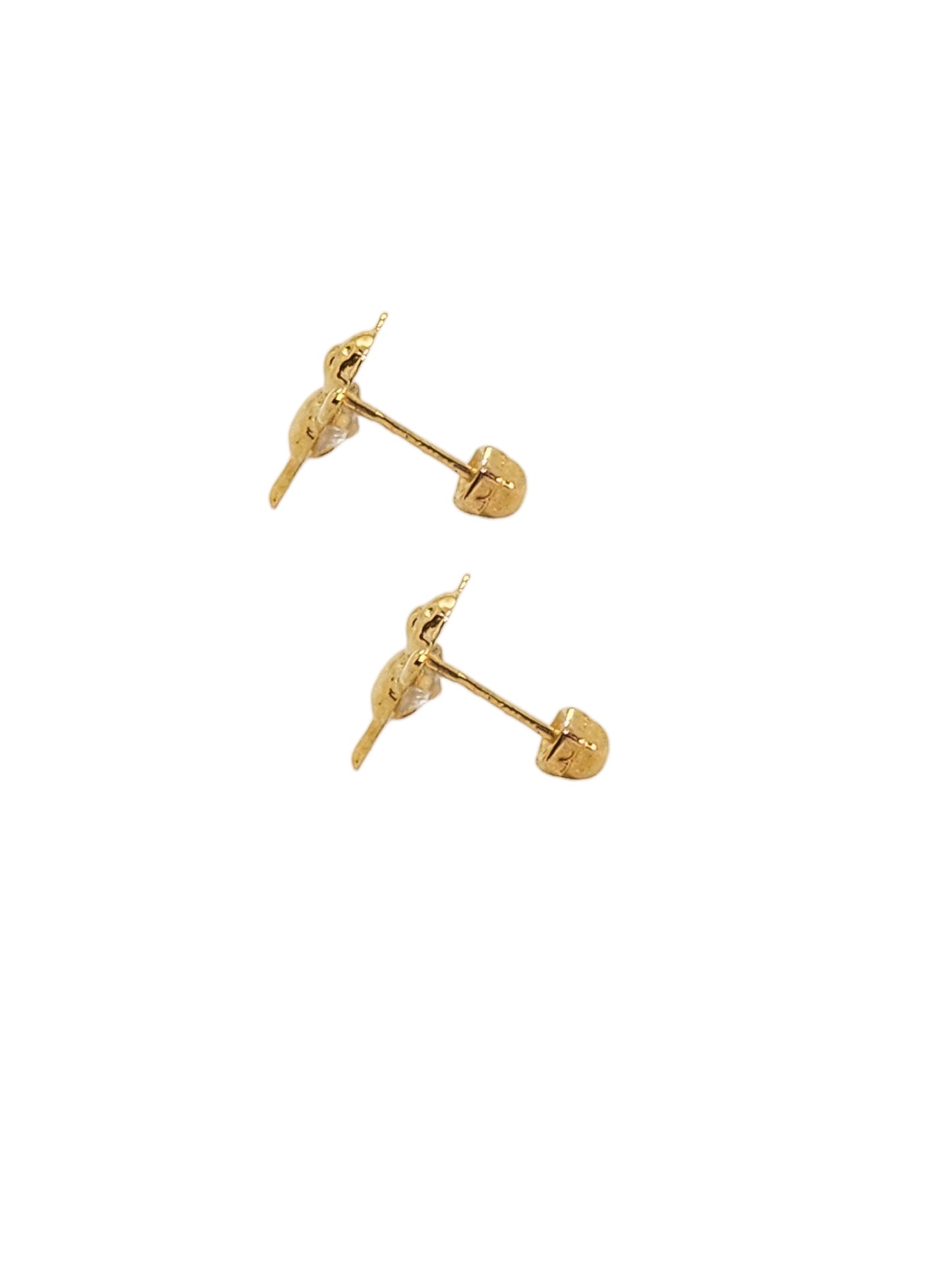 Par o Pieza de Broquel Oso con Circonia Oro 10k DORADO