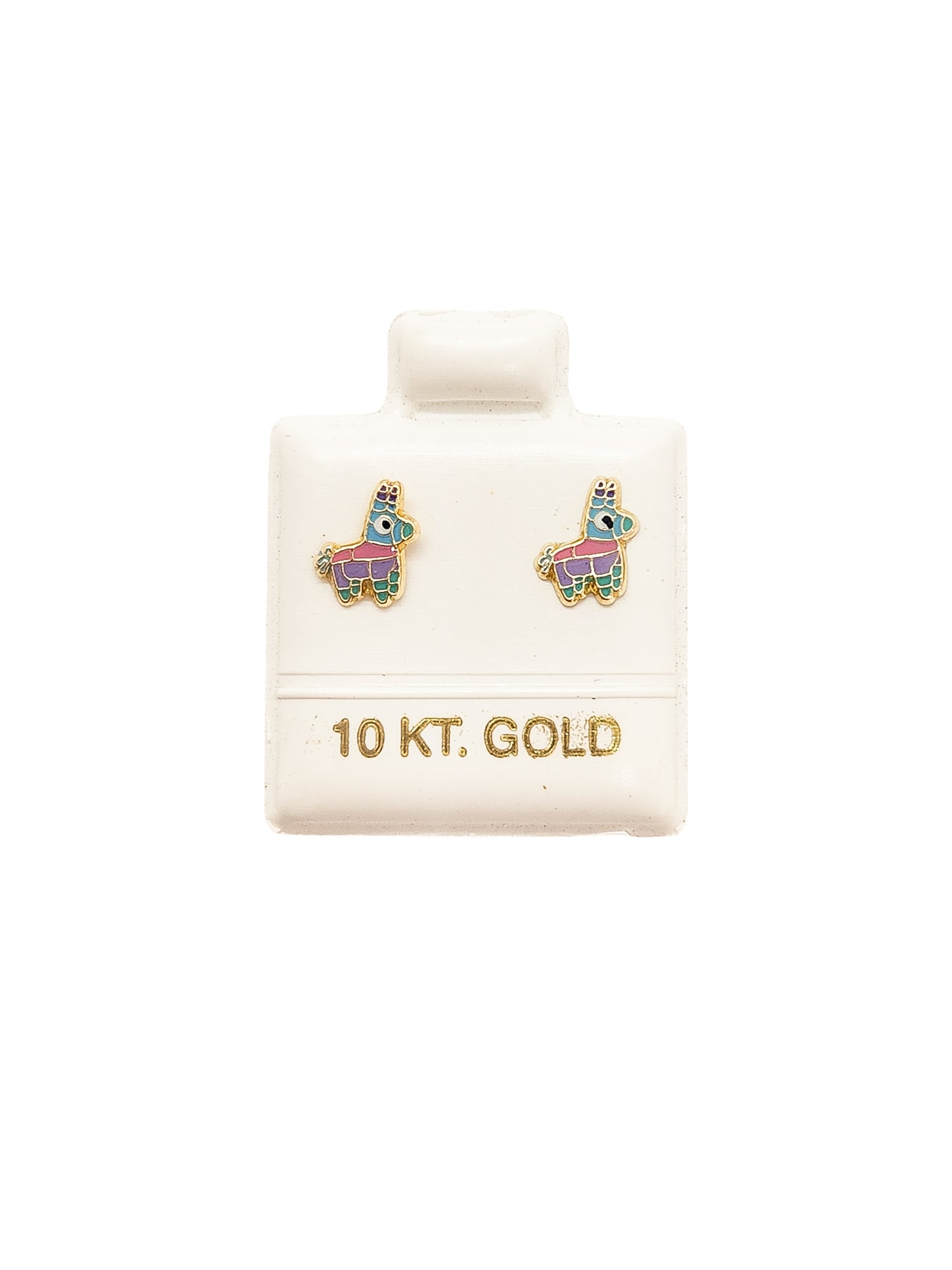 Par o Pieza de Broquel Piñata Mexicana Esmalte Oro 10k DORADO