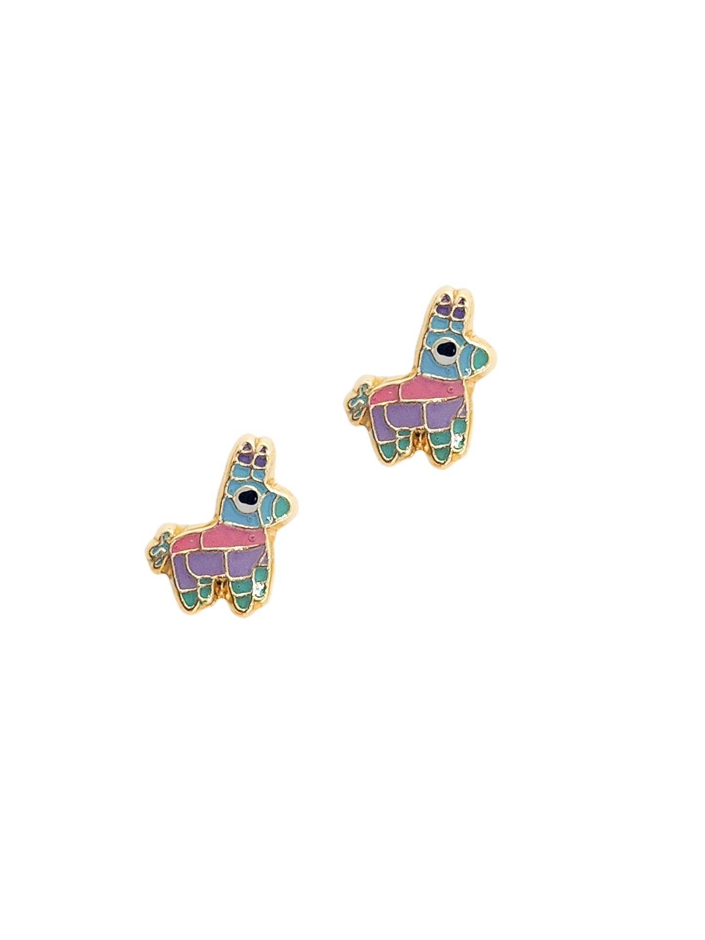 Par o Pieza de Broquel Piñata Mexicana Esmalte Oro 10k DORADO