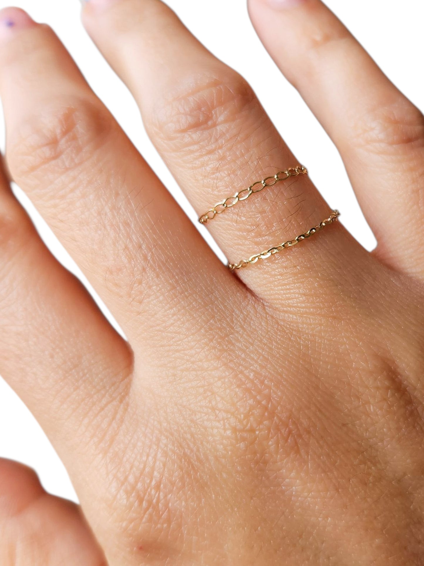 Anillo cadena oro 10k