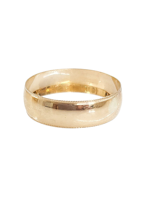 Anillo argolla ultraligera lisa con canalillo 6mm oro 10k