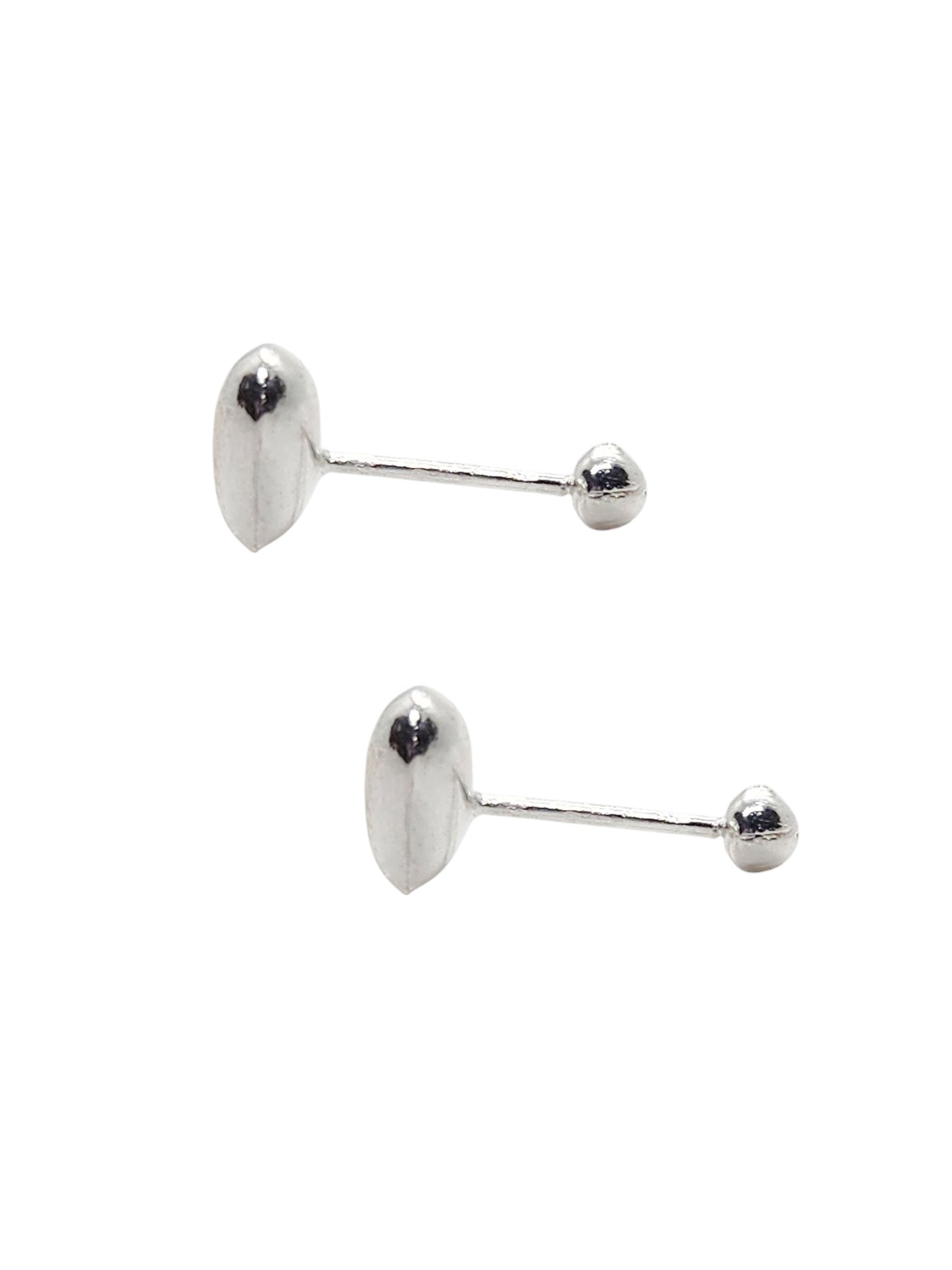 Par de Broquel corazón bombis plata 925