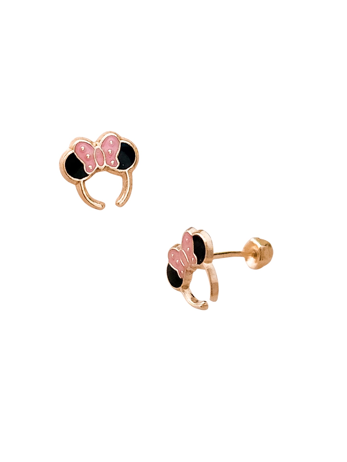Par o pieza de Broquel diadema orejas mimi rosa oro 10k DORADO
