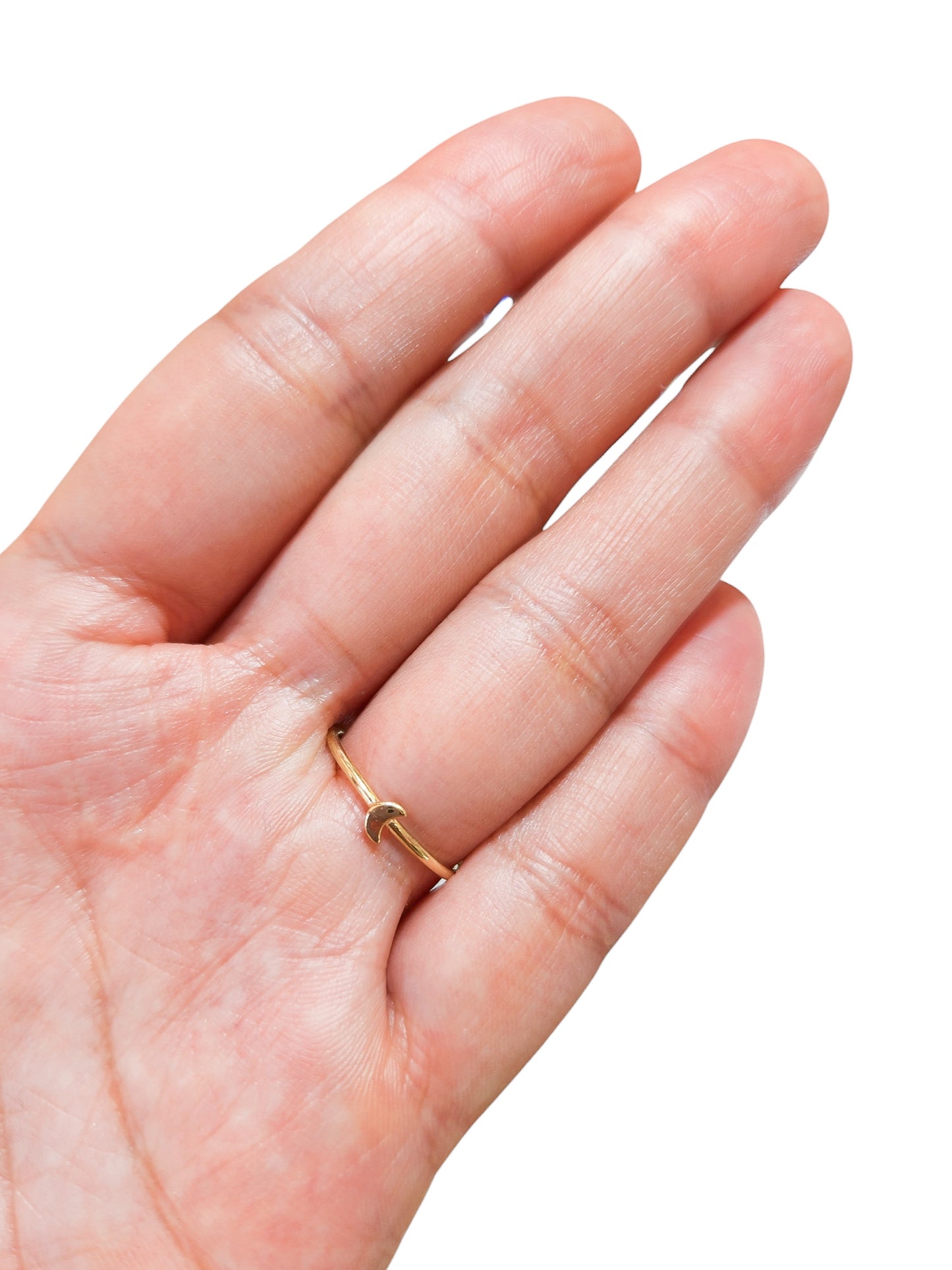 Anillo luna liso oro 10k