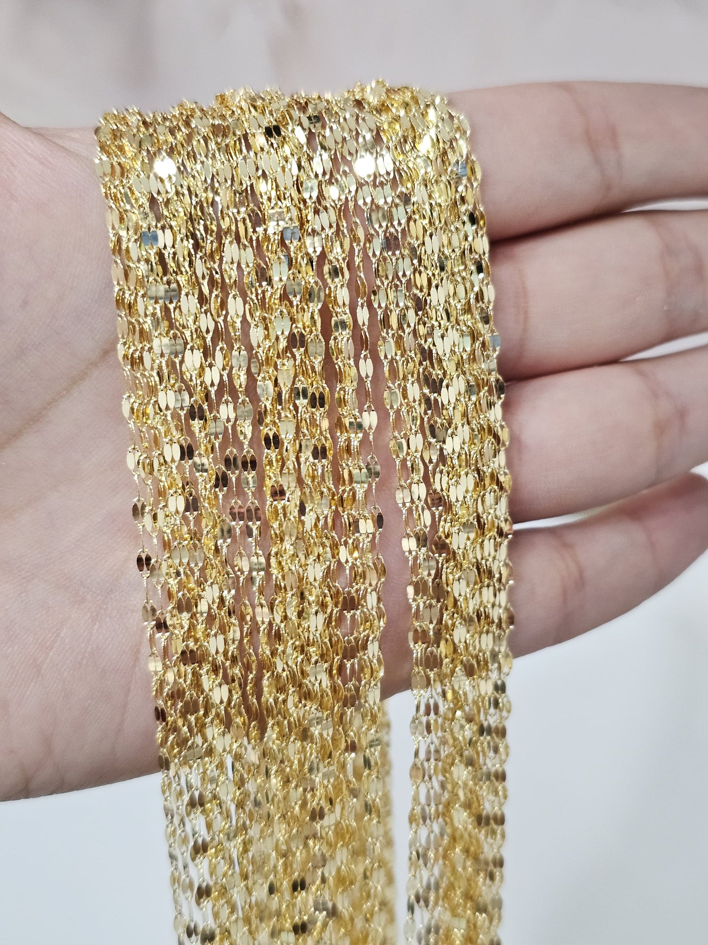 Cadena granos de café oro amarillo 10k