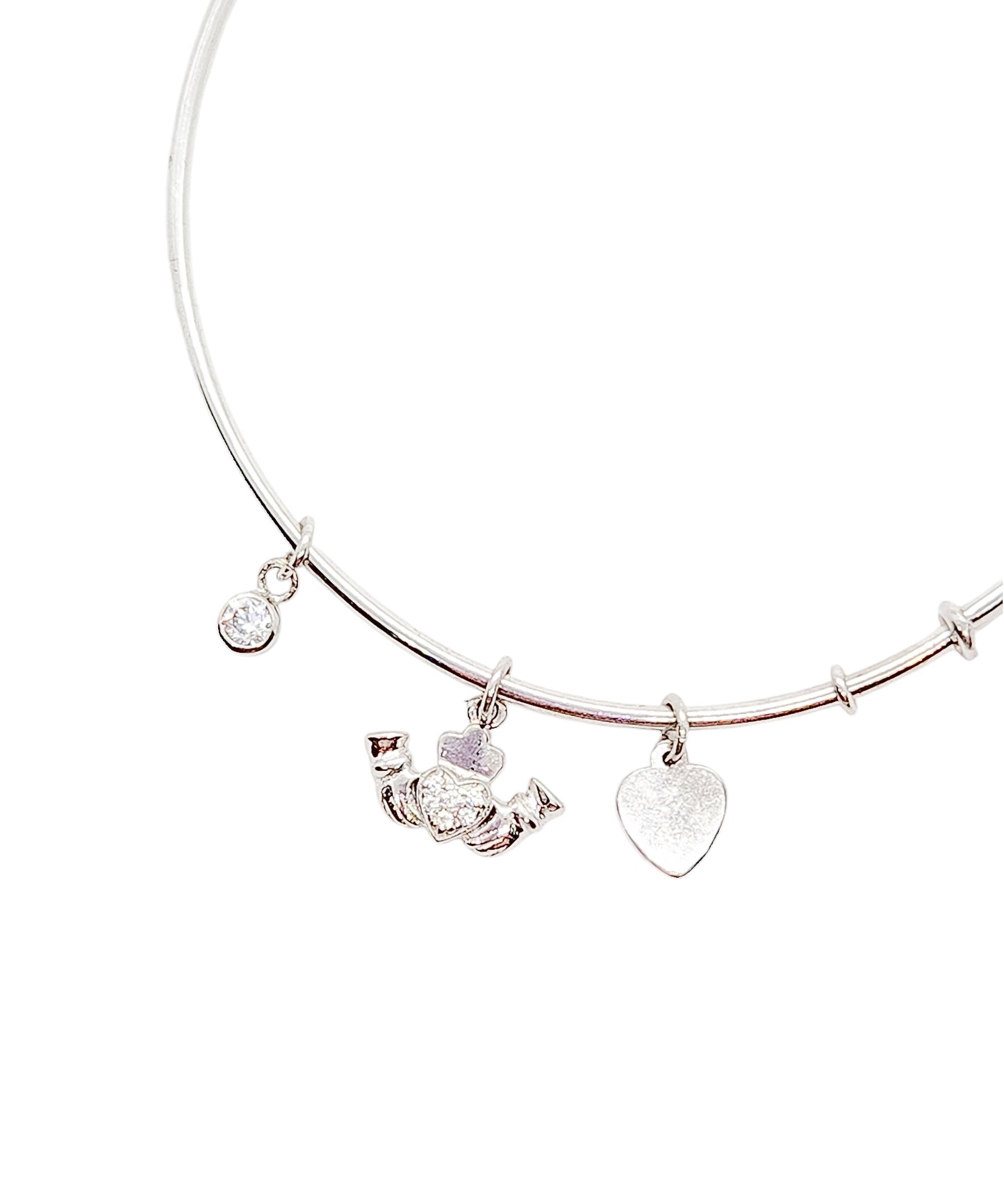 Pulsera rígida corazón plata 925