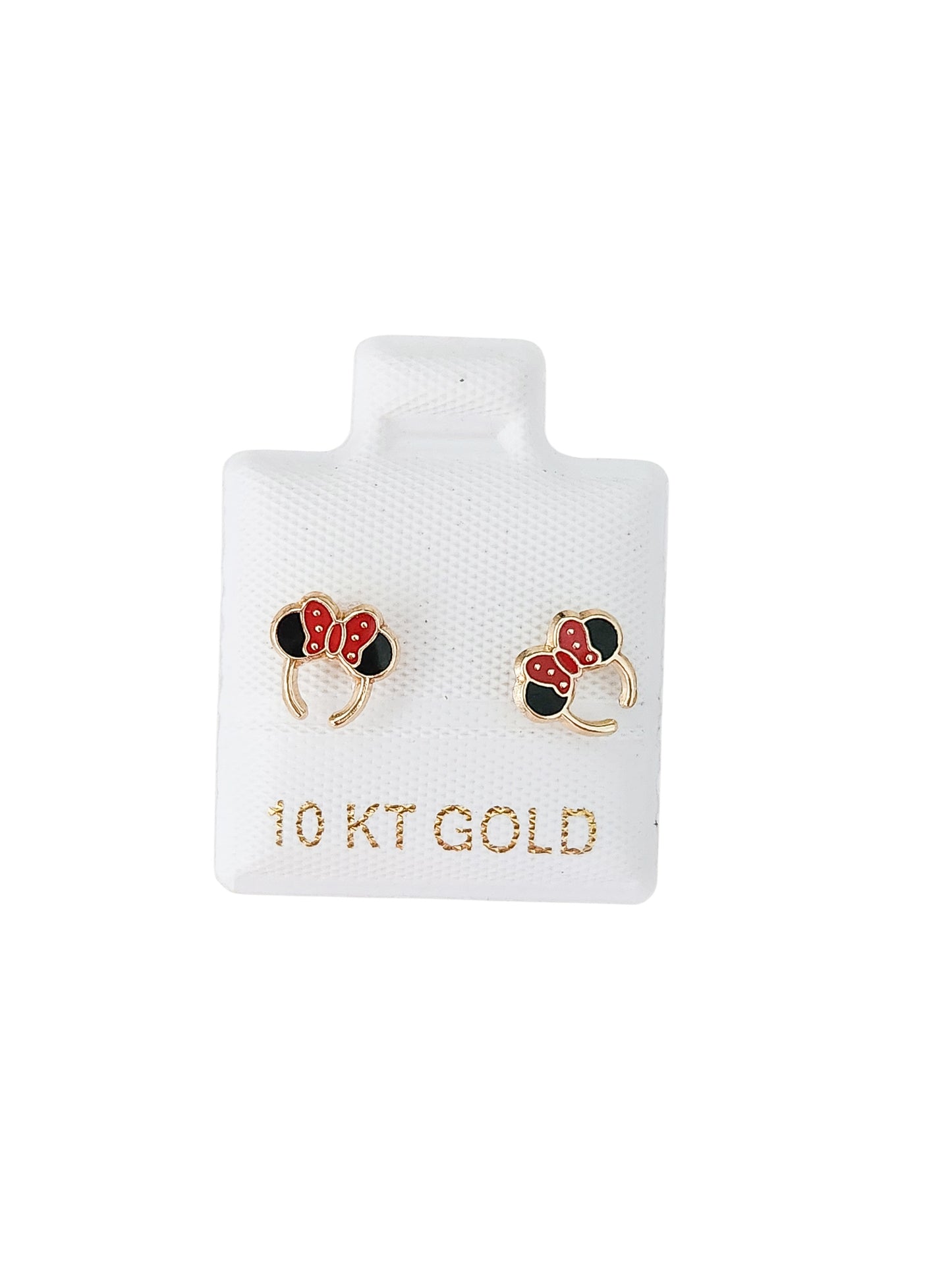 Par o pieza de Broquel diadema orejas mimi rojo oro 10k DORADO