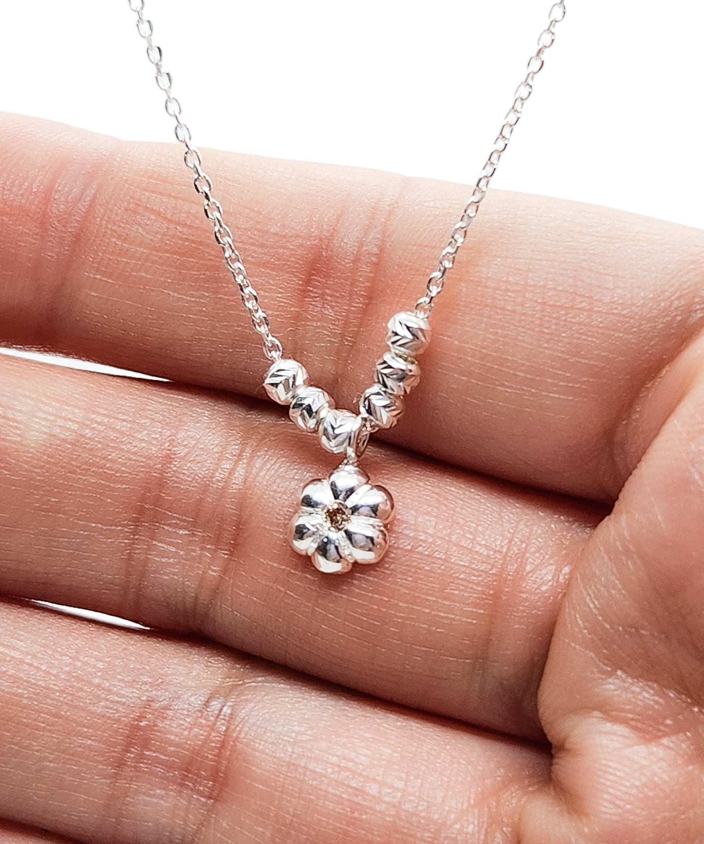 Gargantilla flor plata 925